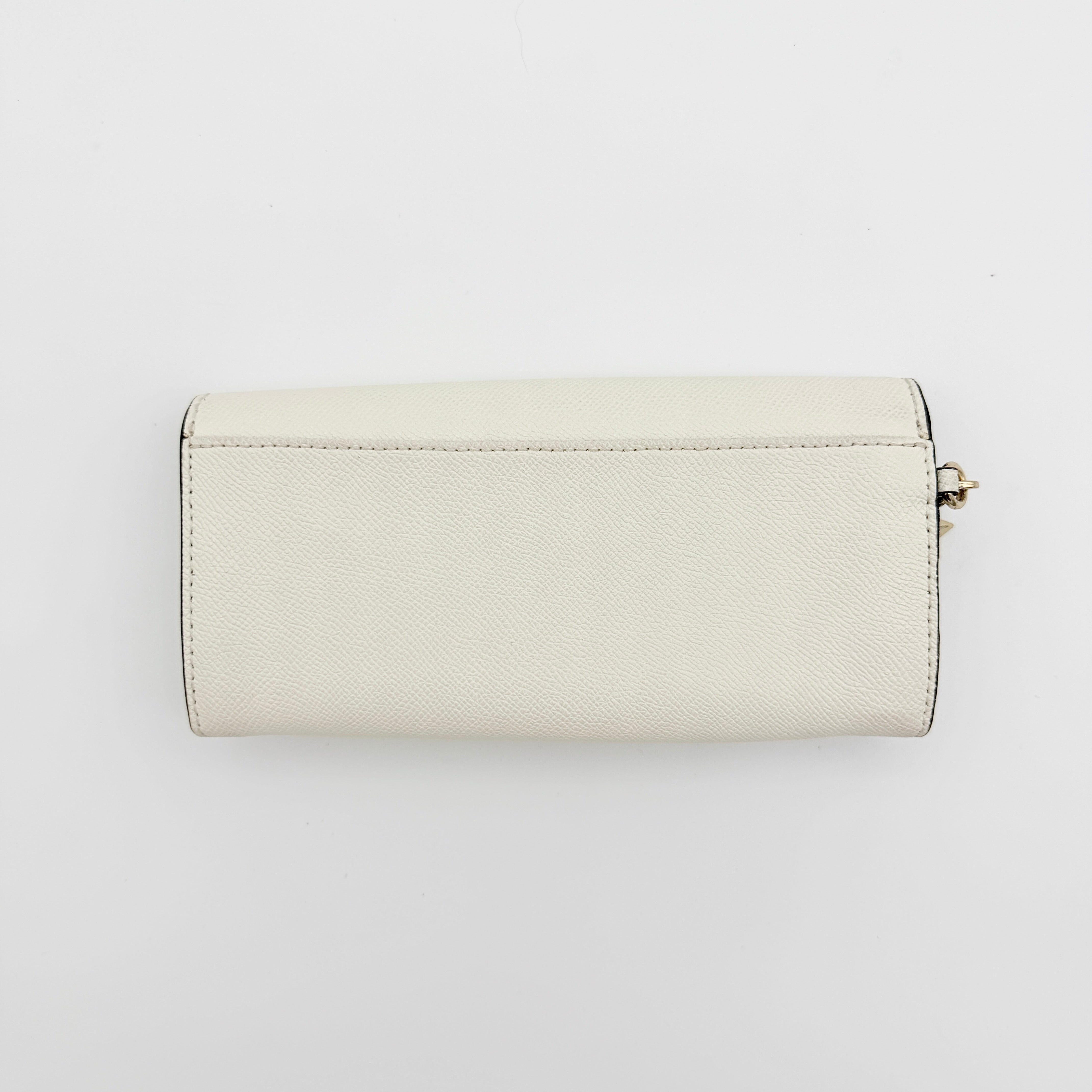 Coach Gold Turnlock Wallet White