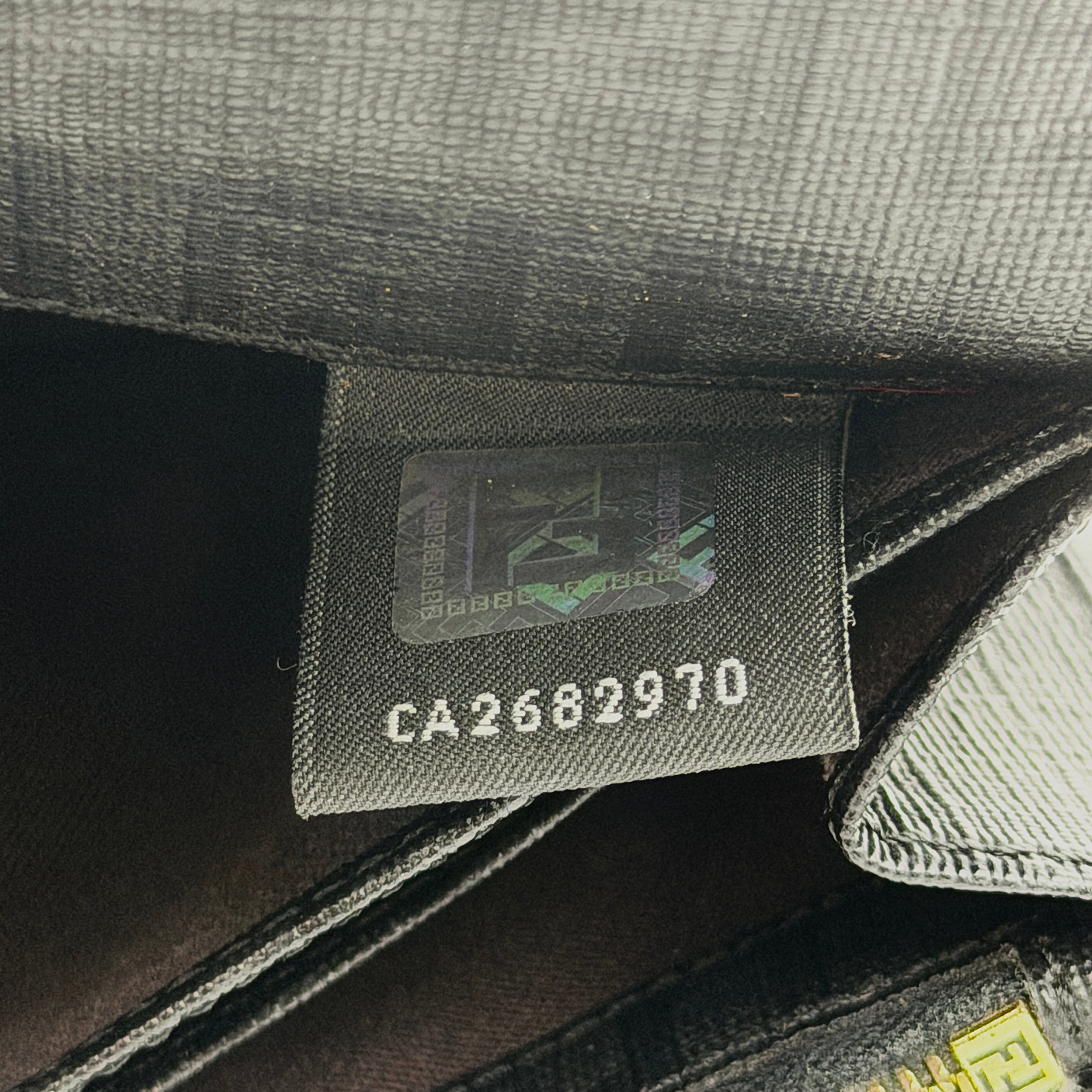 Fendi FF Zucchino Logo Long Flap Wallet Black