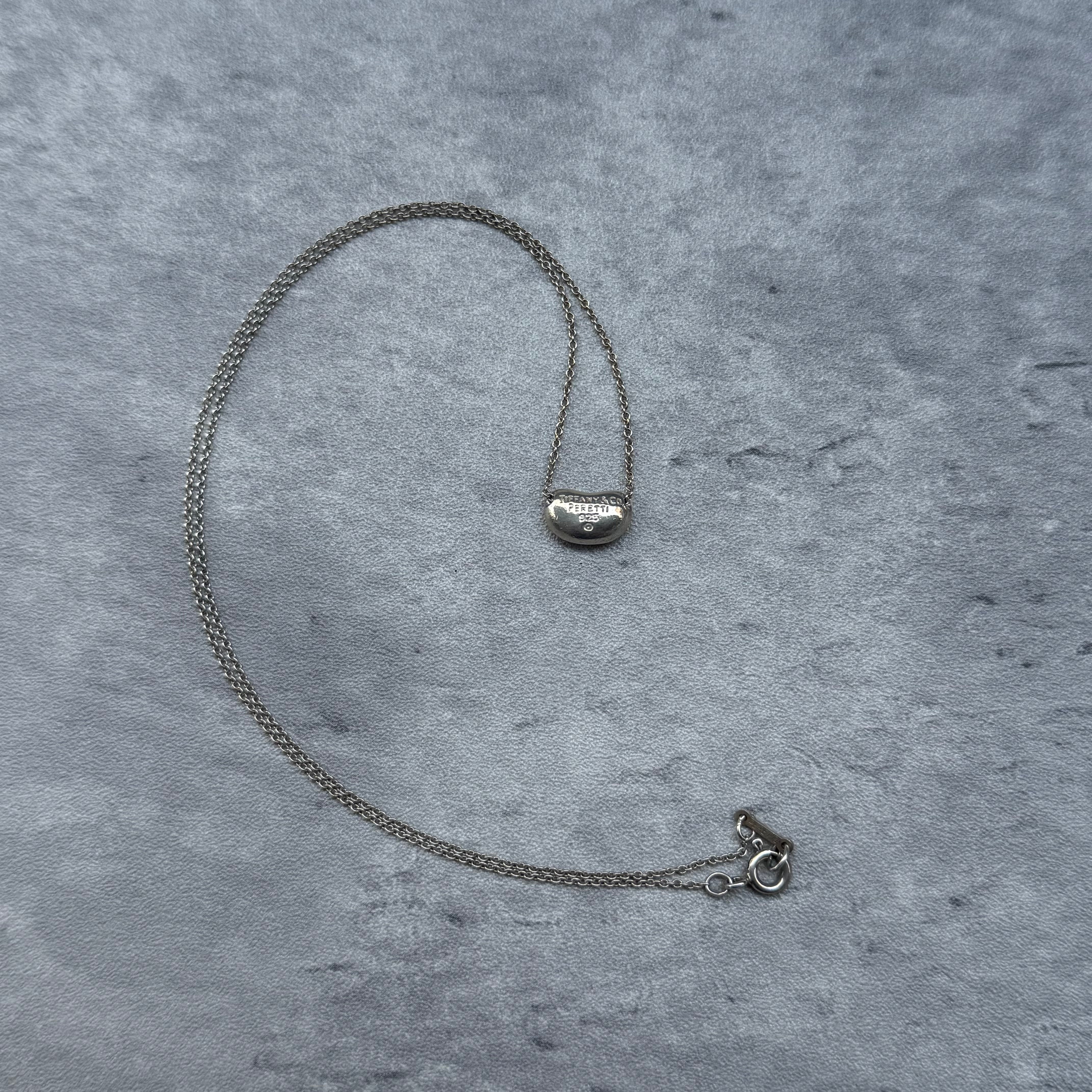 Tiffany & Co. Mini Elsa Peretti Bean Pendant Chain Necklace