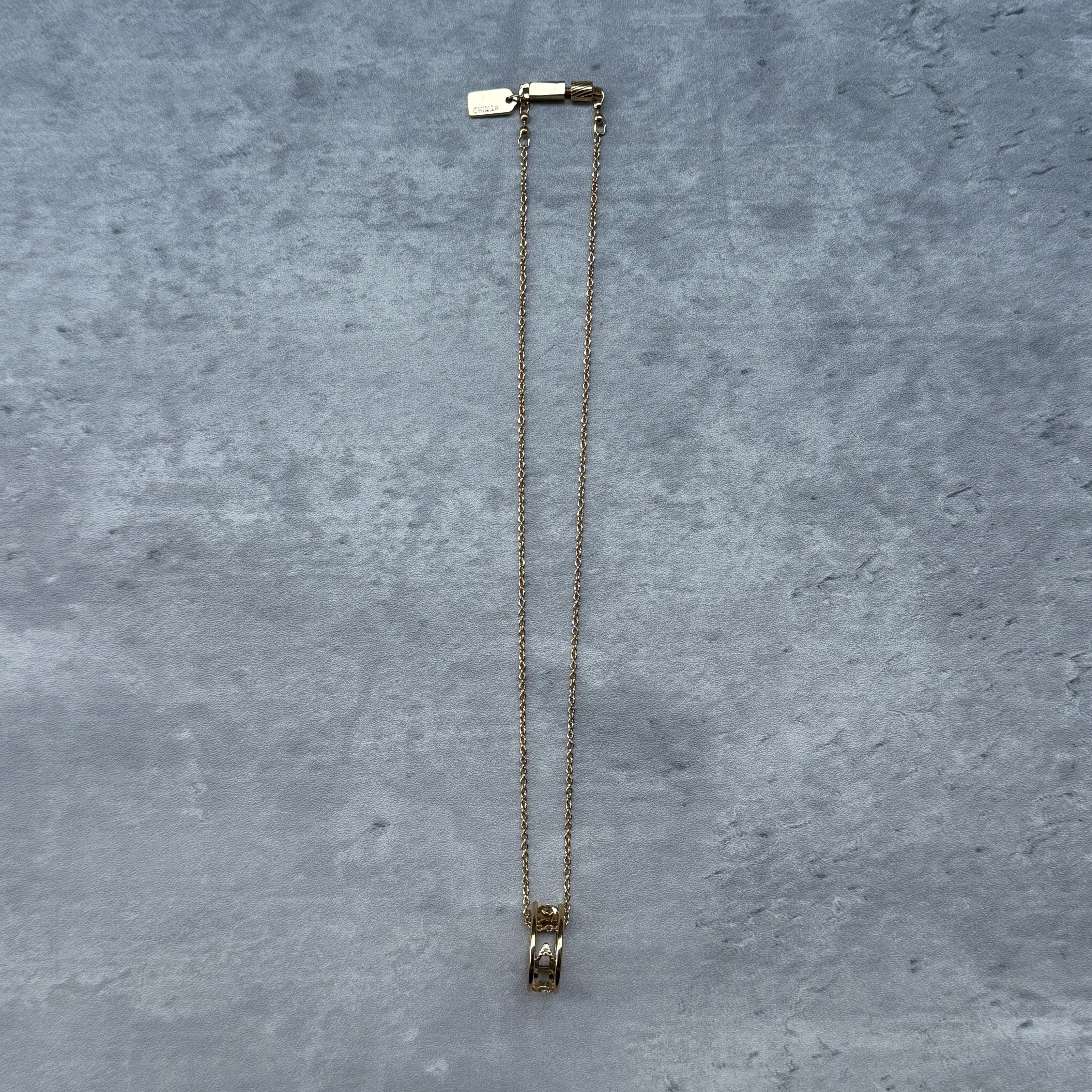 Coach C Open Ring Pendant Necklace Gold