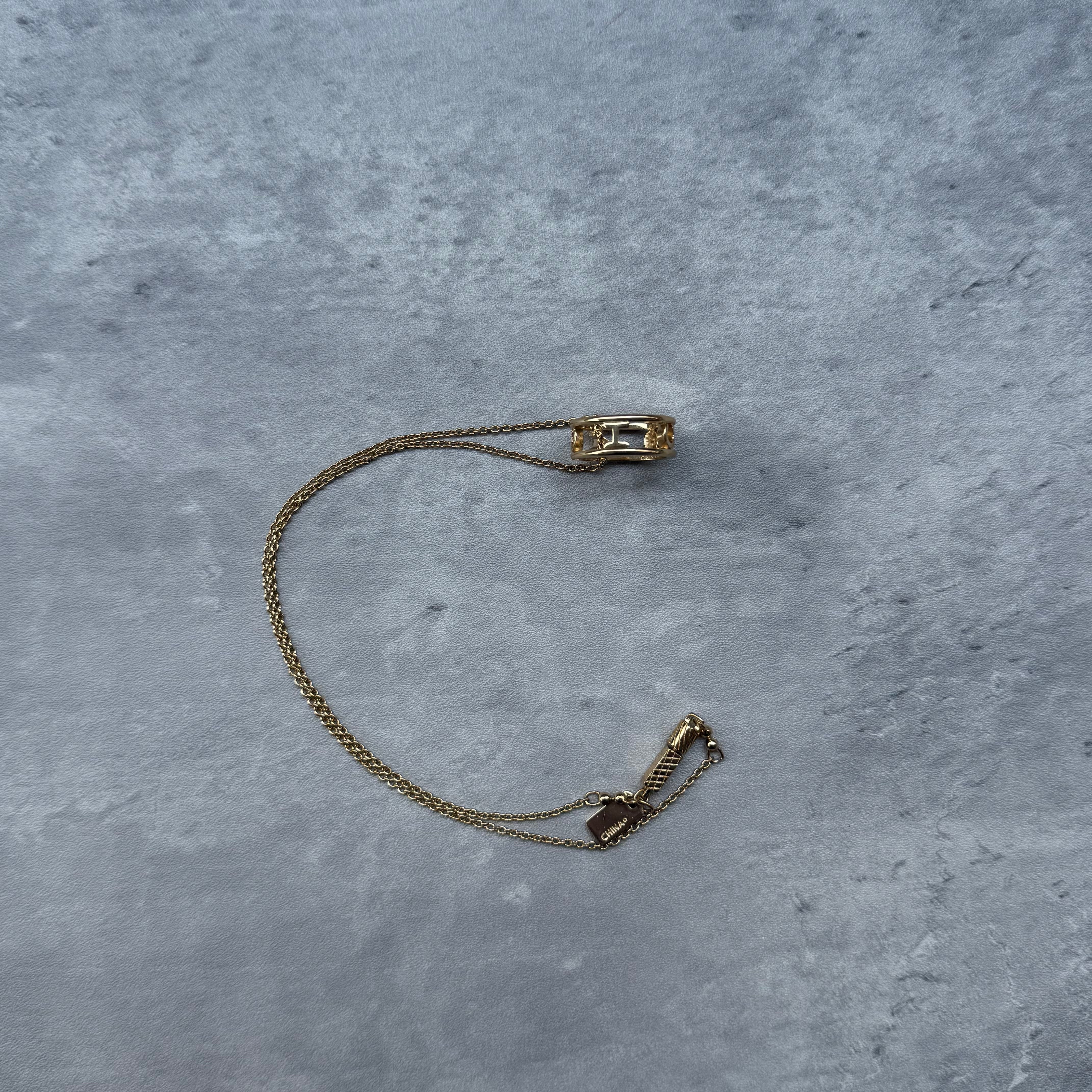 Coach C Open Ring Pendant Necklace Gold