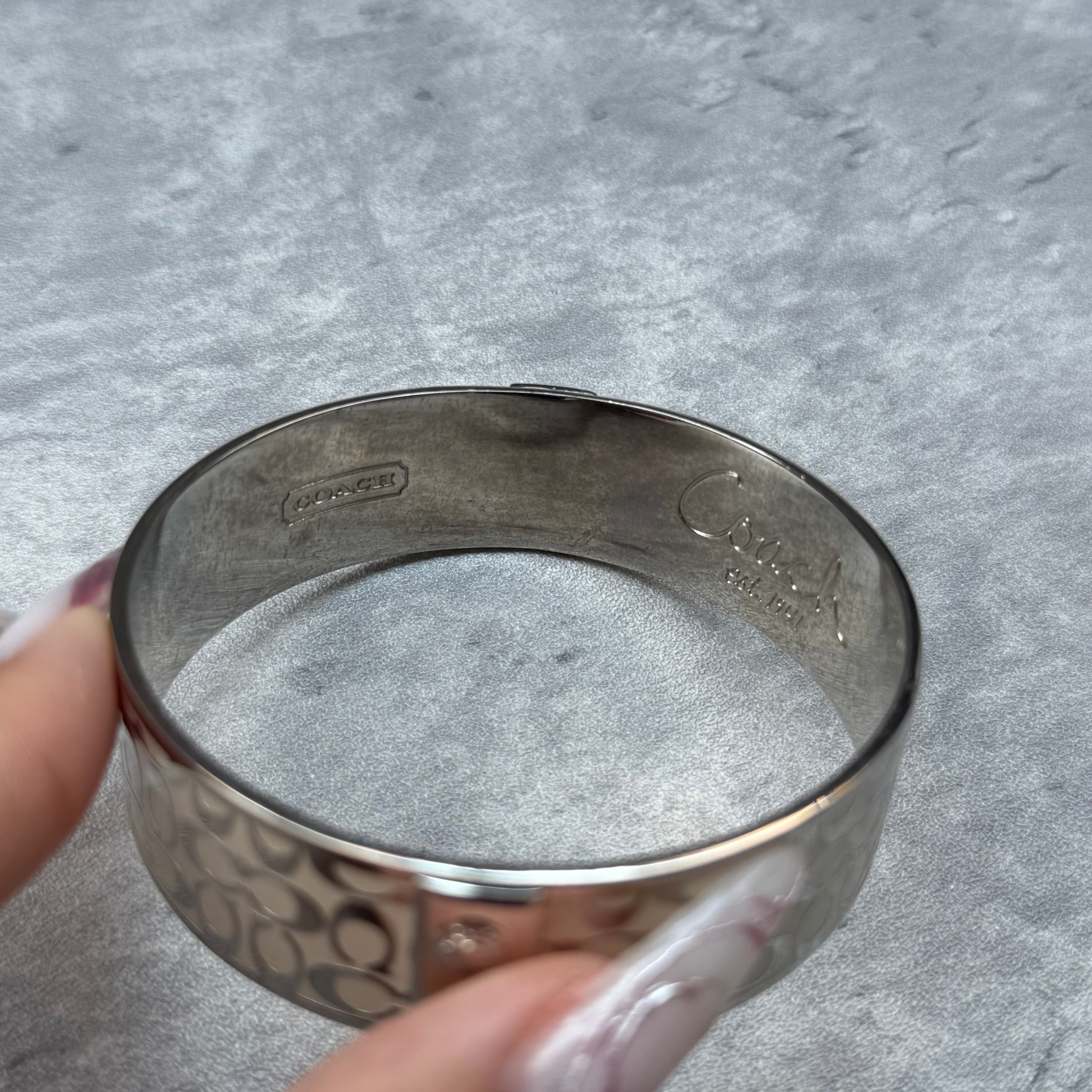 Coach Signature Monogram C Bracelet White/Silver