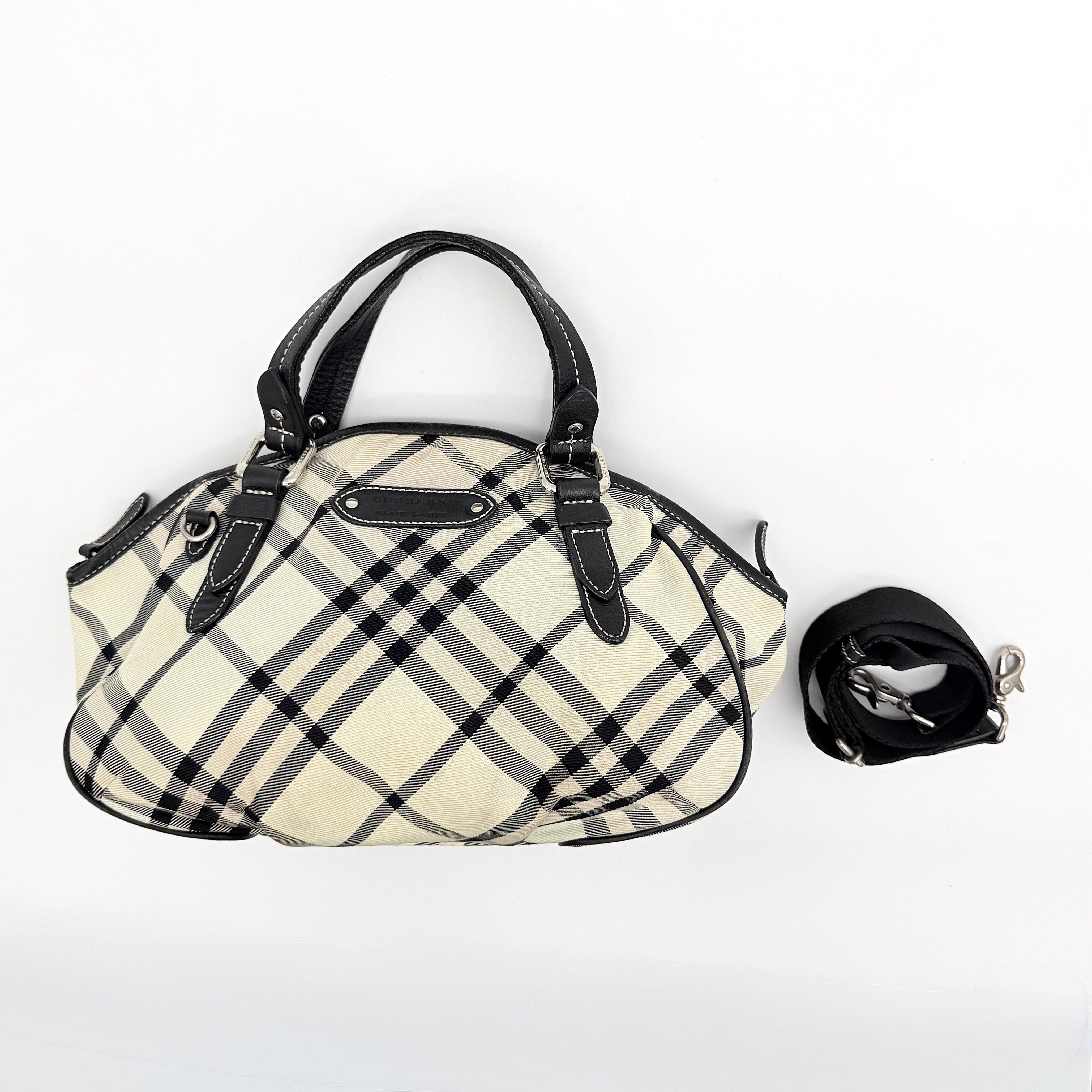 Burberry Blue Label 2Way Nova Check Shoulder Bag Black
