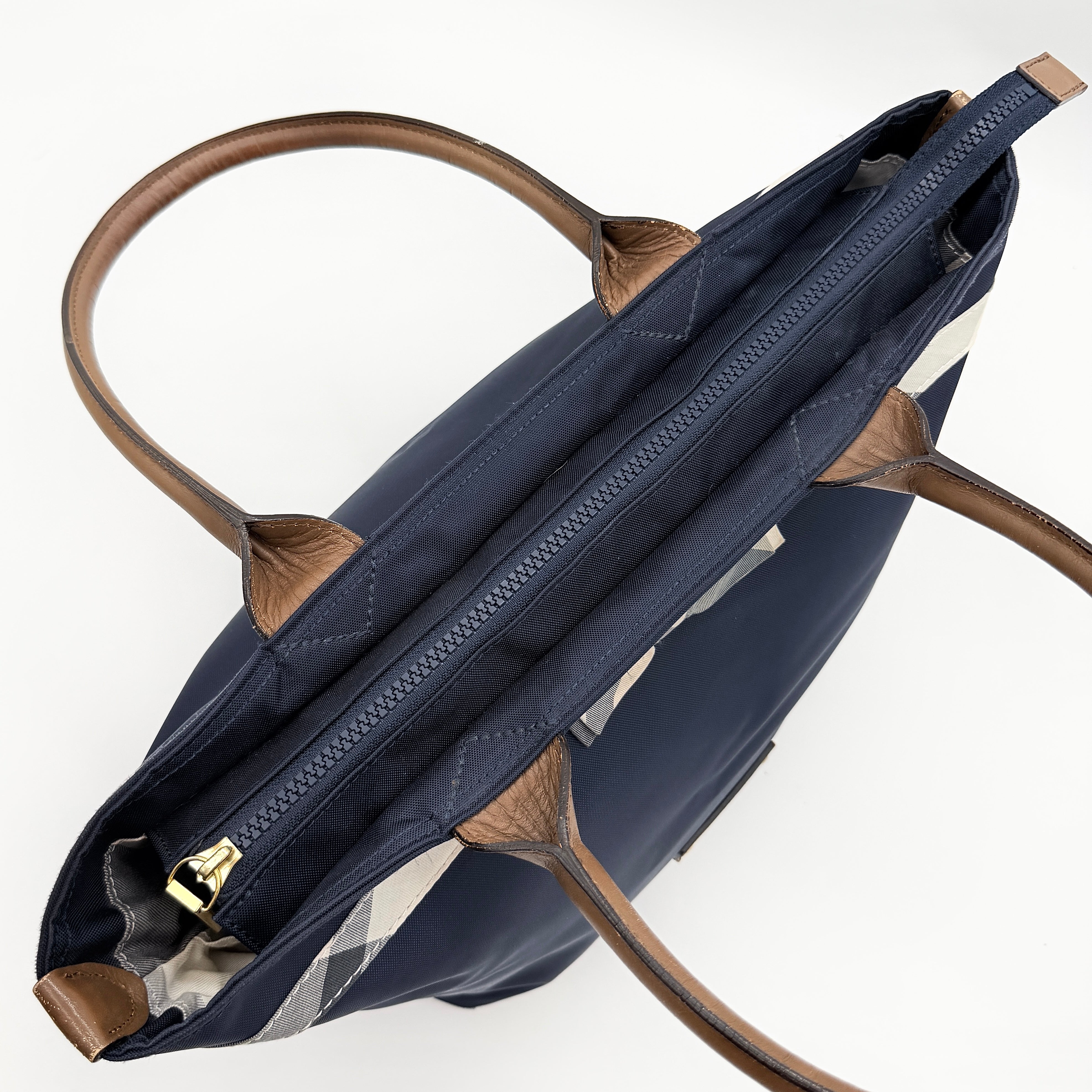 Burberry Blue Label Crestbridge Ribbon Shoulder Bag Navy Blue/Brown
