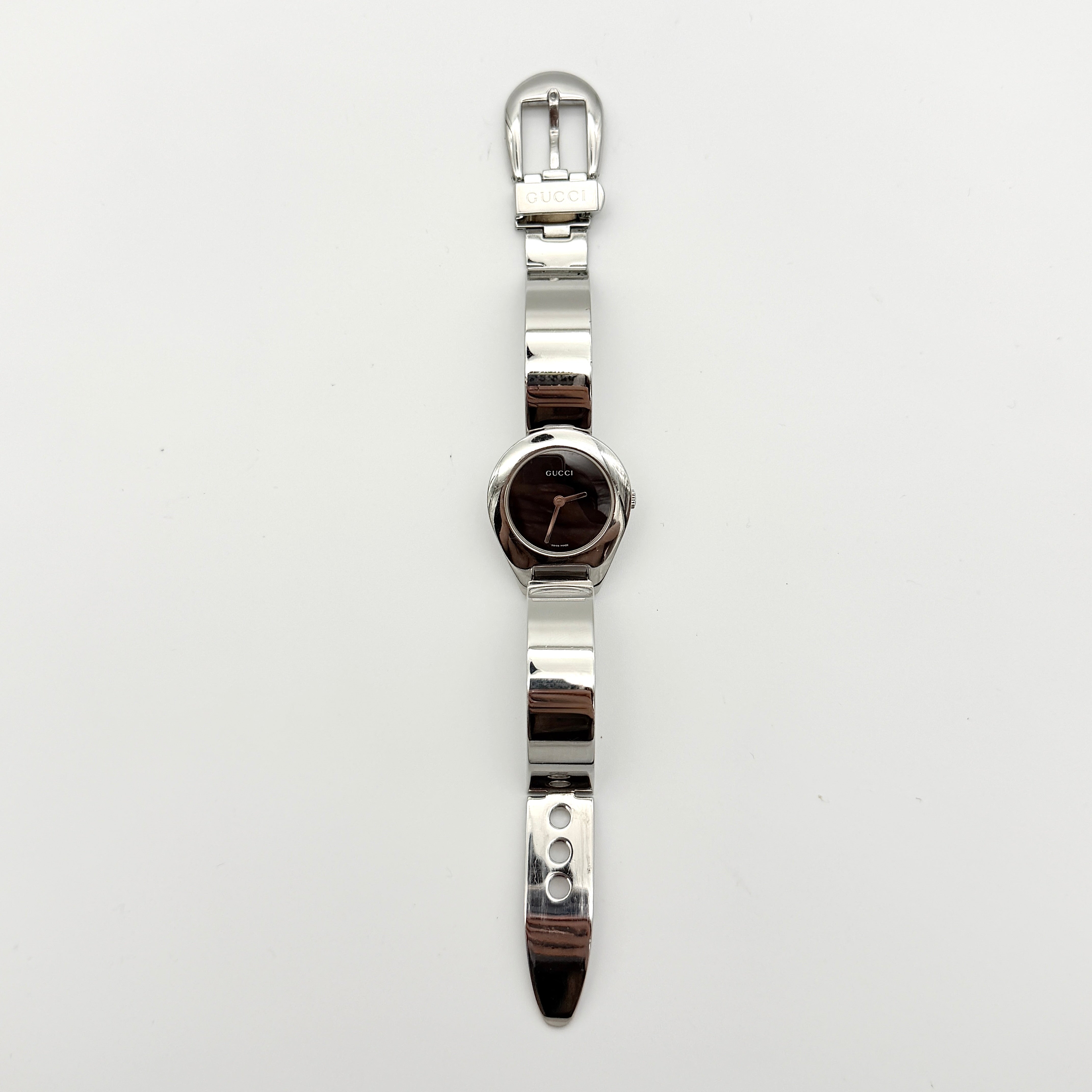 Gucci 6700L Black Dial Bangle Watch
