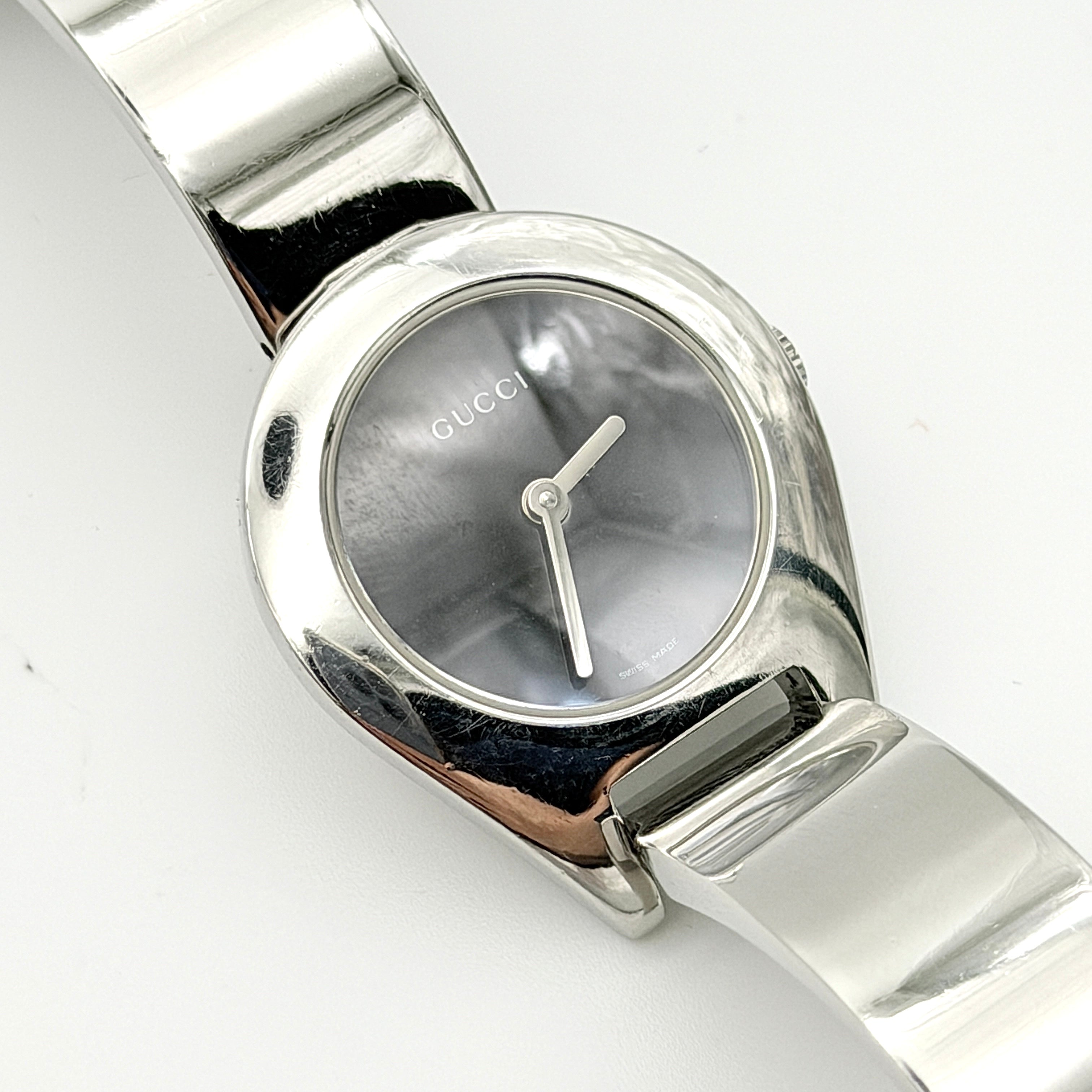 Gucci 6700L Black Dial Bangle Watch
