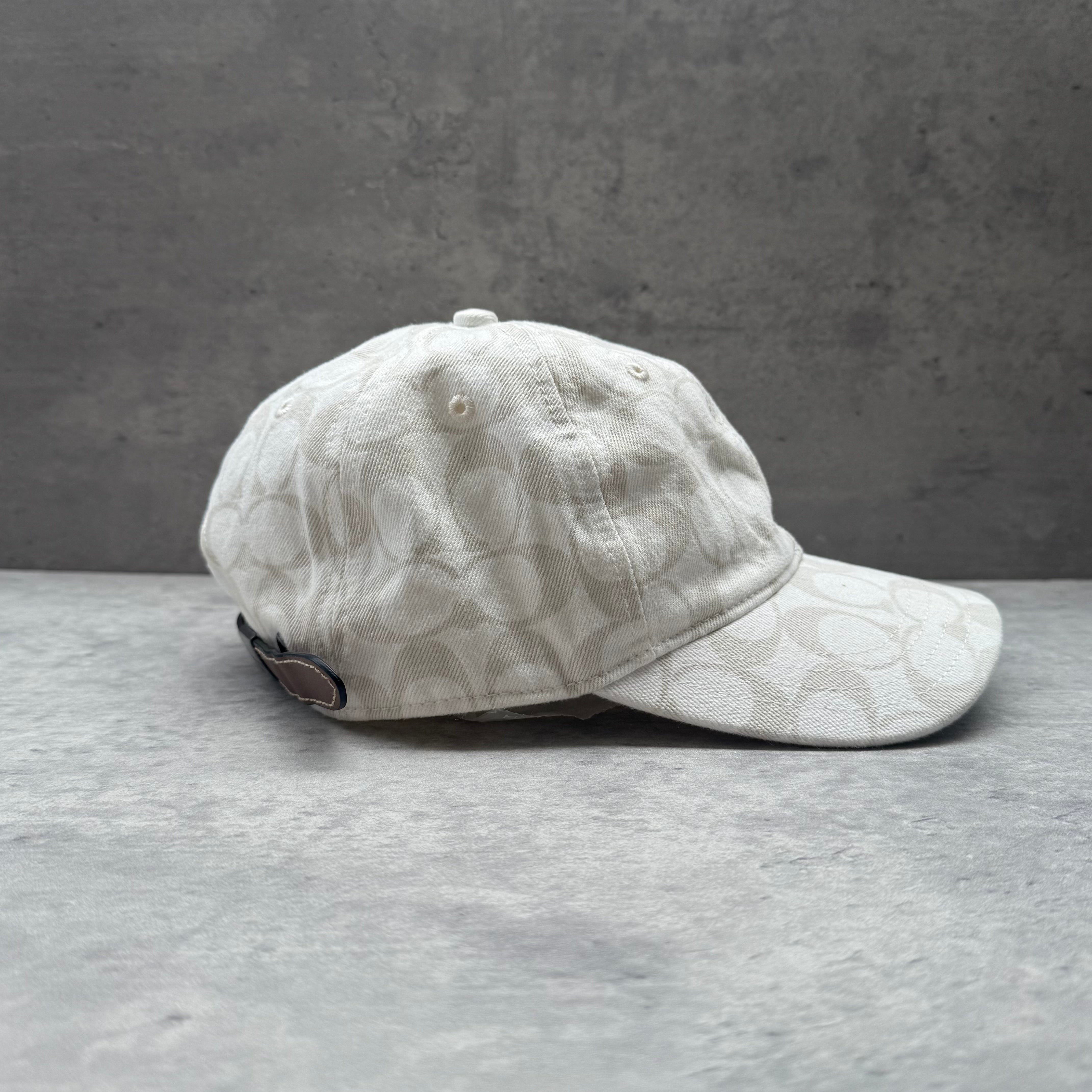 Coach Signature Denim Baseball Cap White