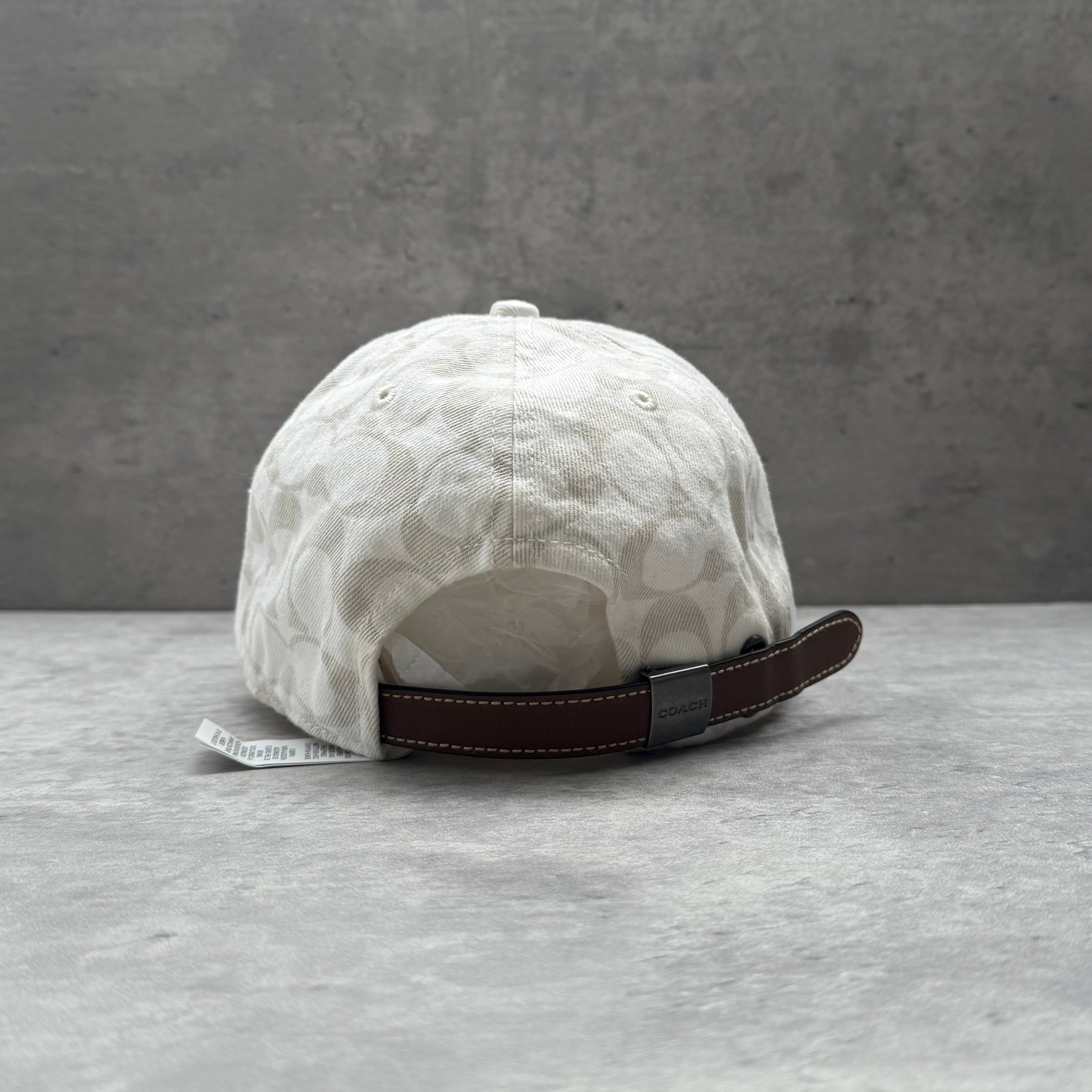 Coach Signature Denim Baseball Cap White