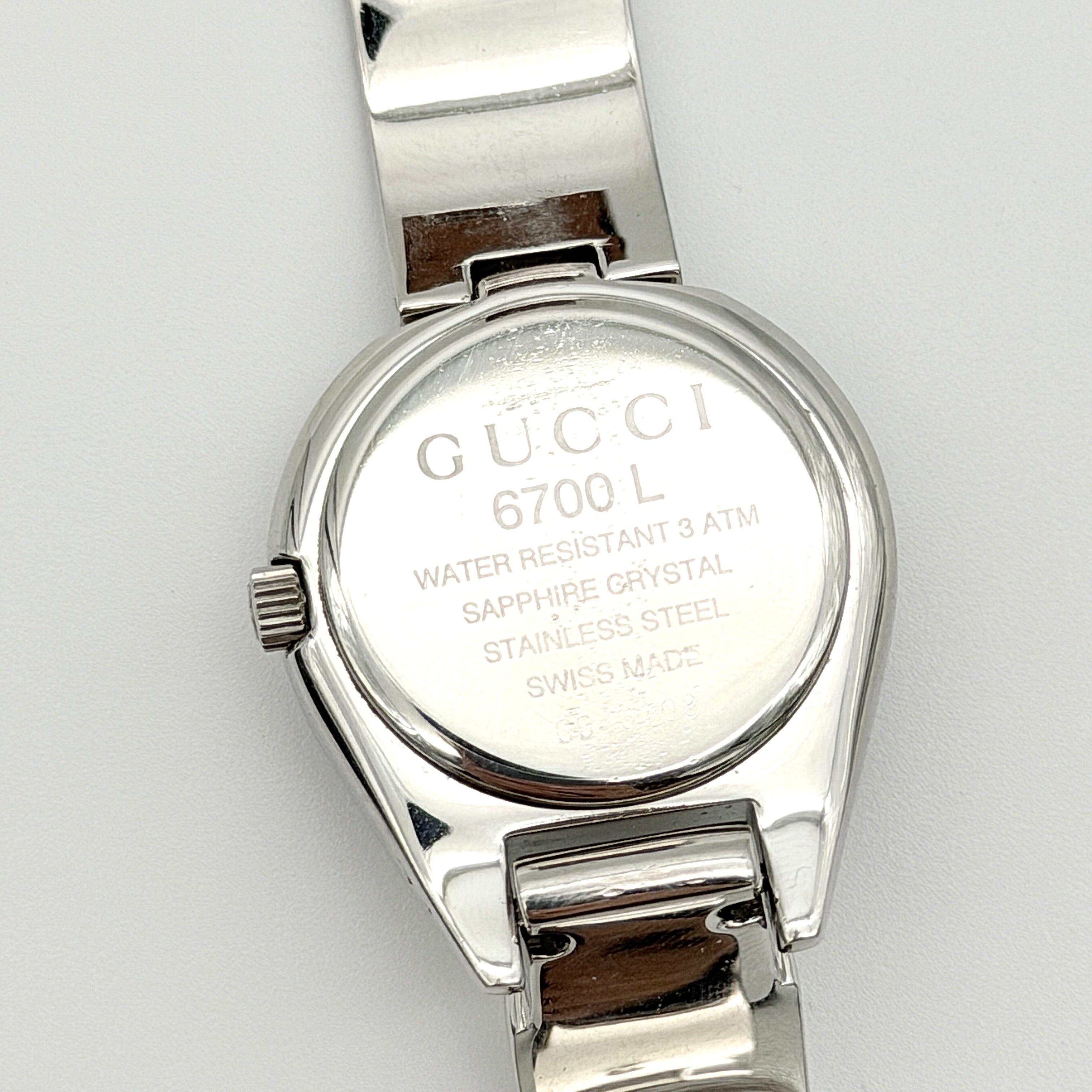 Gucci 6700L Black Dial Bangle Watch