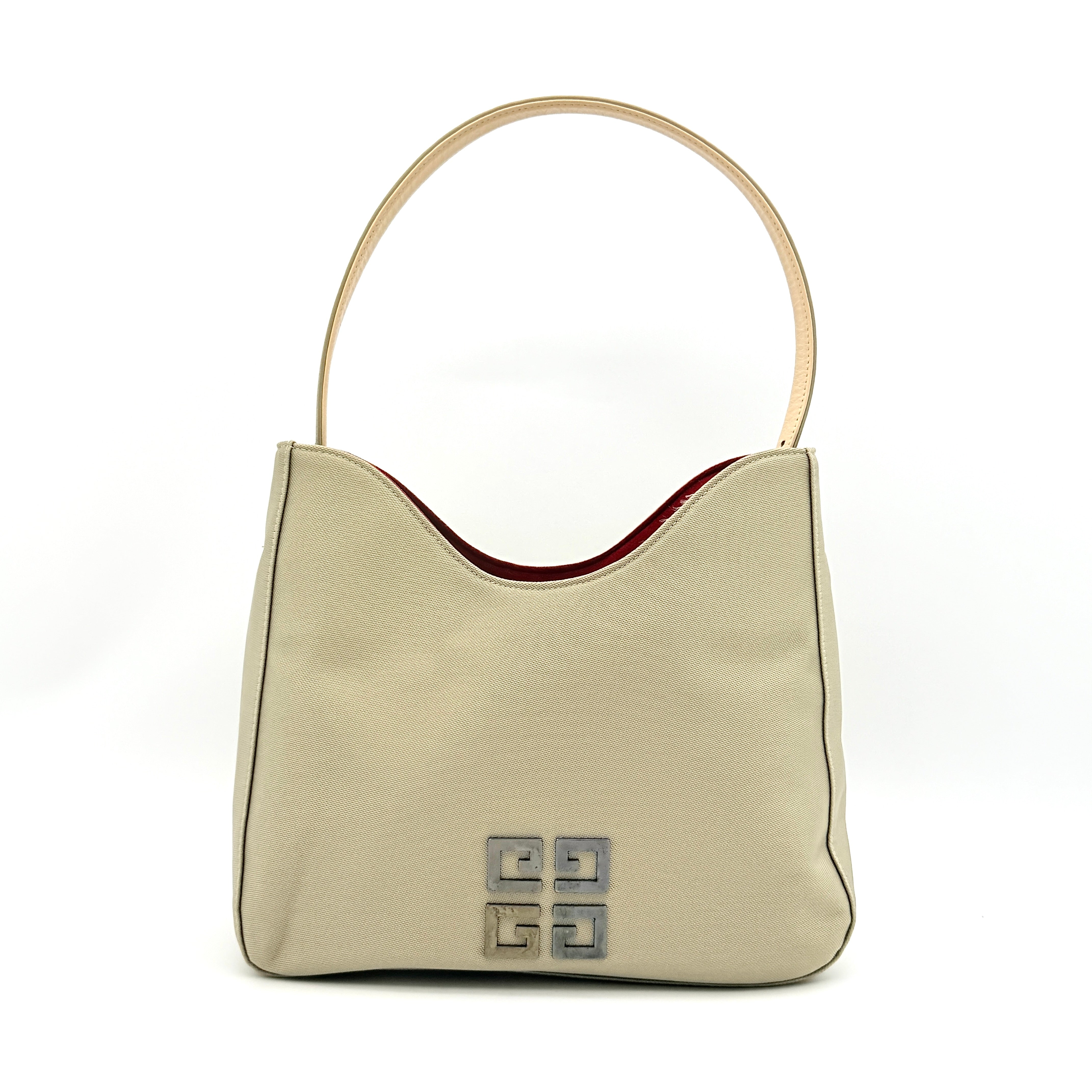 Givenchy 4G Logo Nylon Shoulder Bag Beige