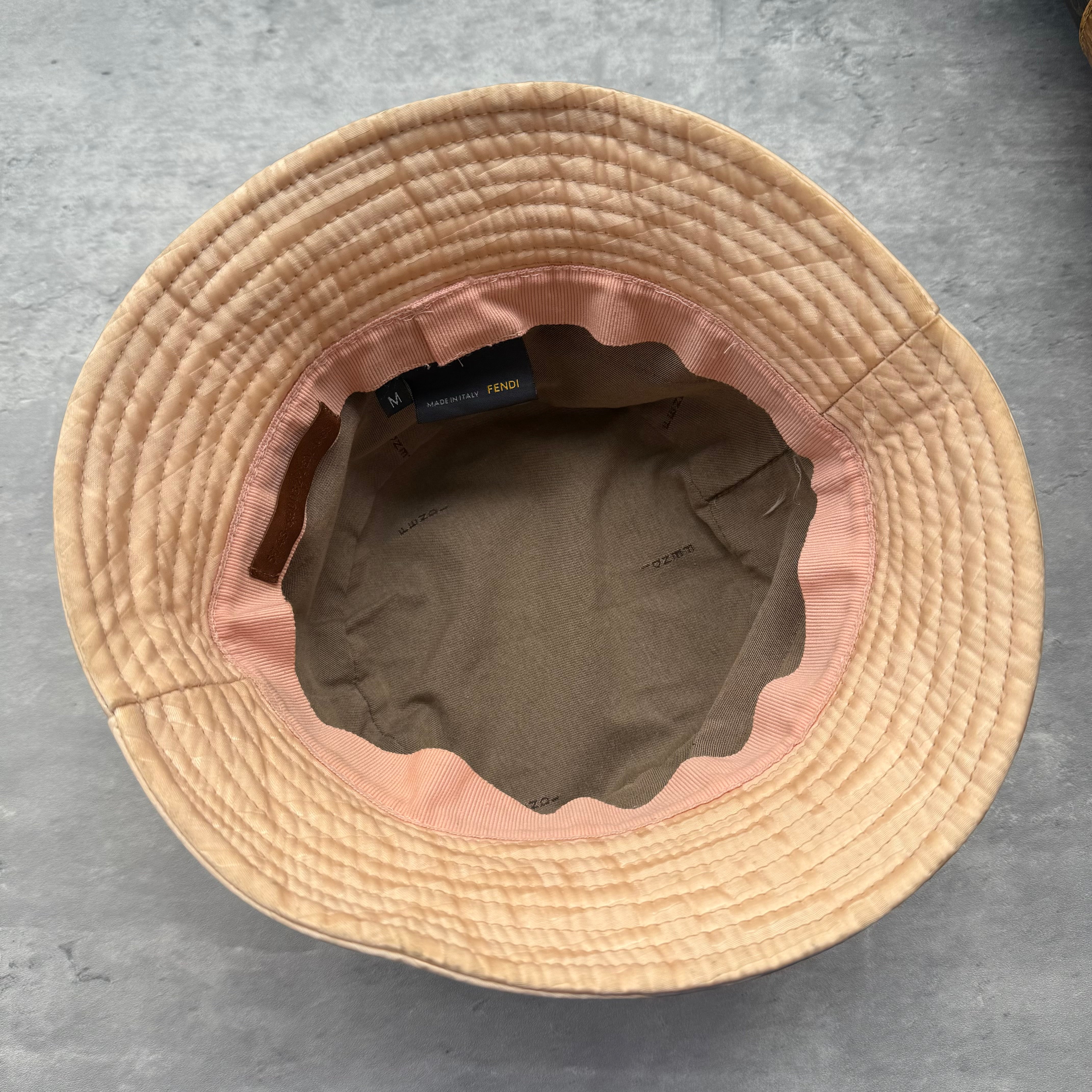 Fendi Zucca Pattern Bucket Hat Cream