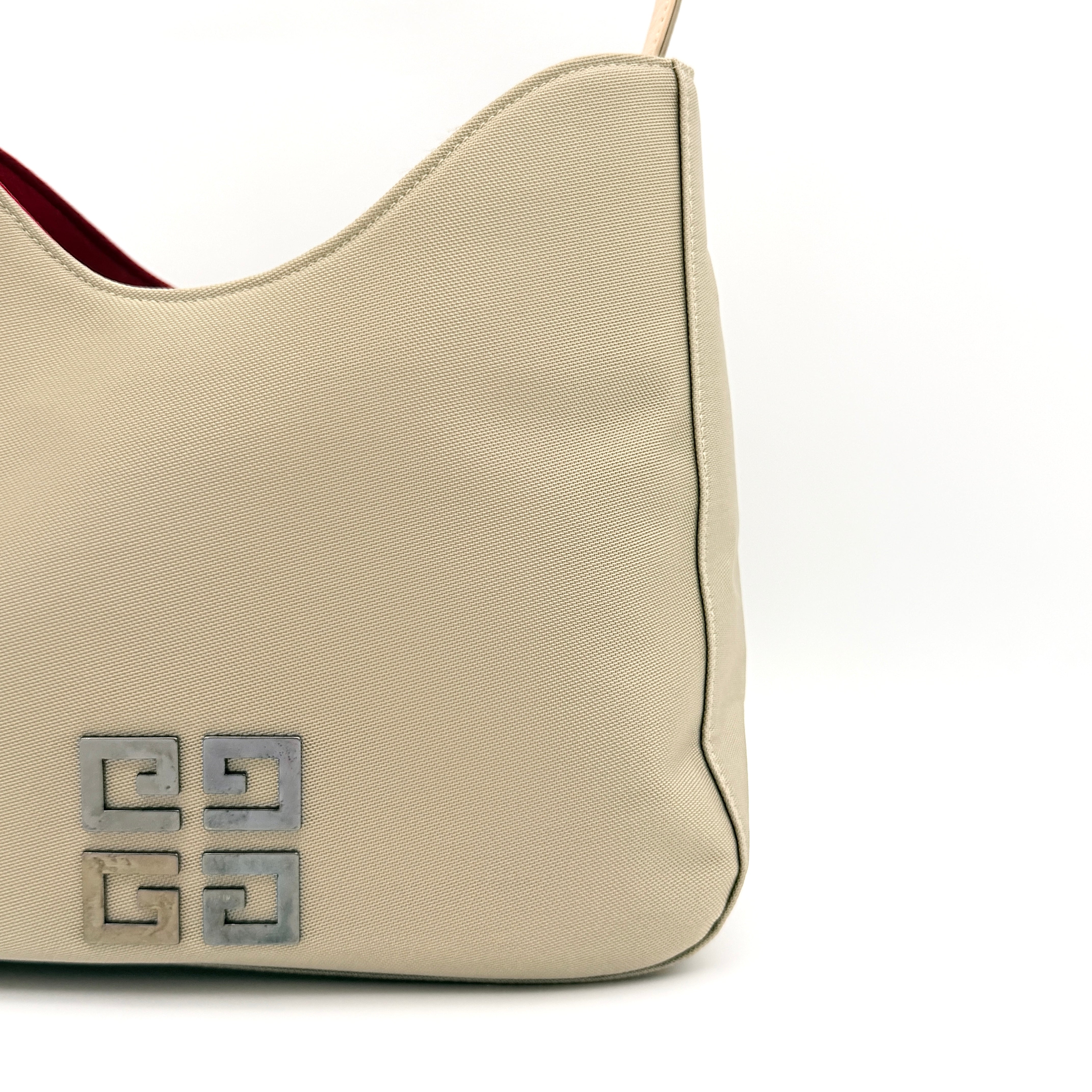 Givenchy 4G Logo Nylon Shoulder Bag Beige