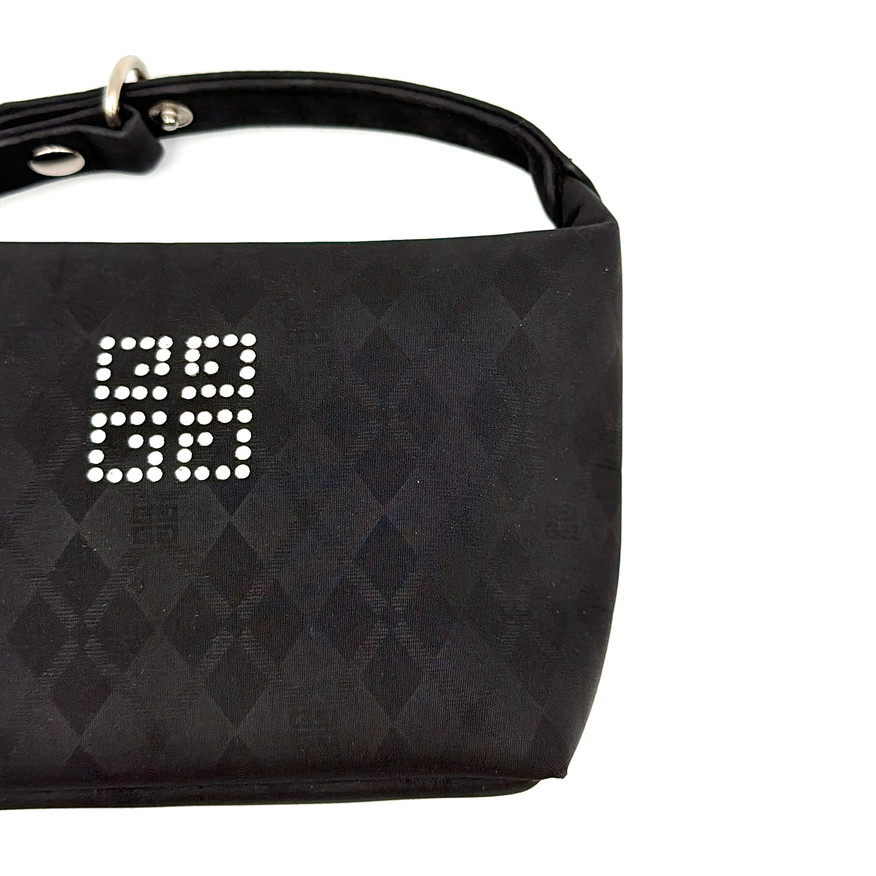 Givenchy 4G Rhinestone Mini Hobo Shoulder Bag Black