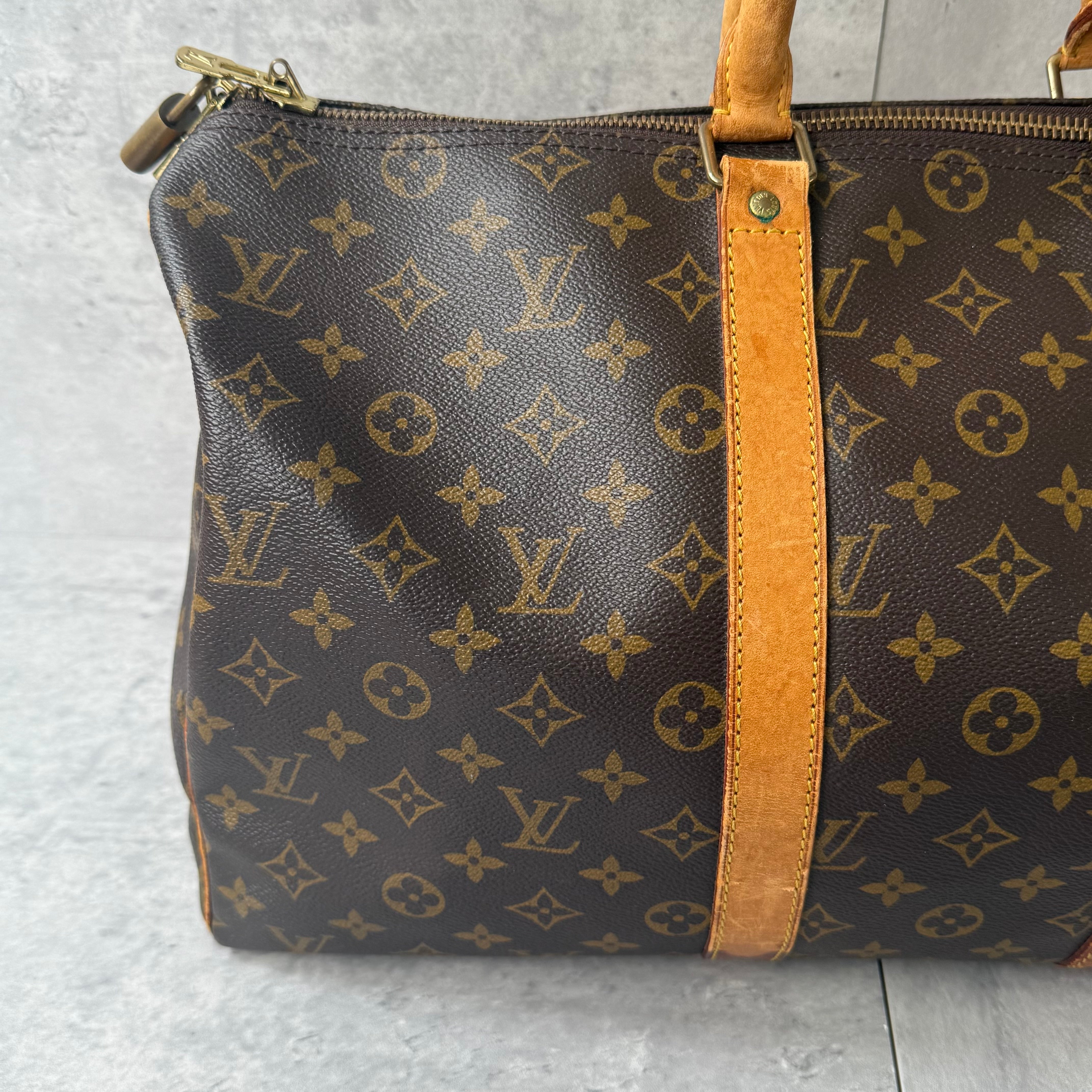 Louis Vuitton Monogram Keepall Duffle Bag Brown