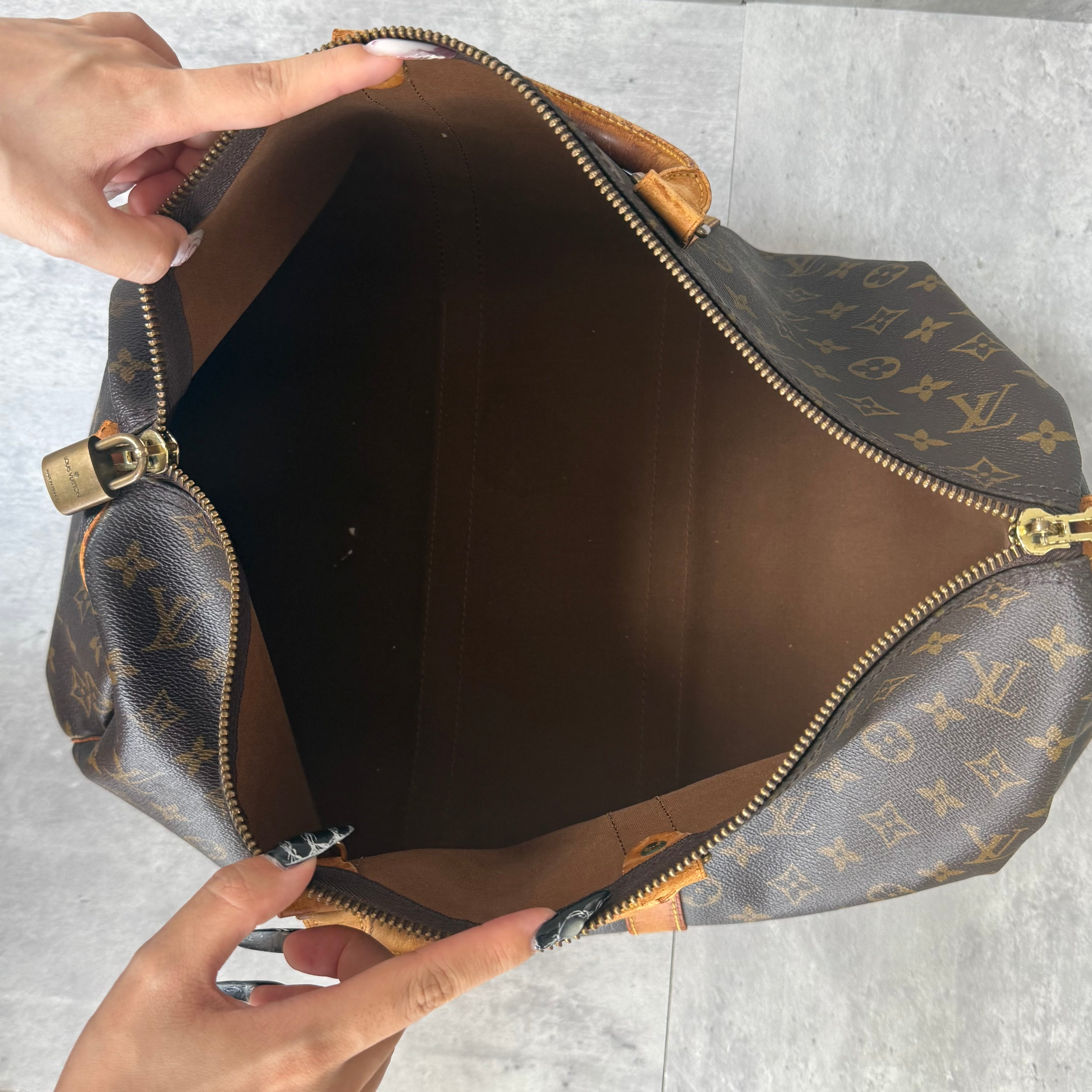 Louis Vuitton Monogram Keepall Duffle Bag Brown