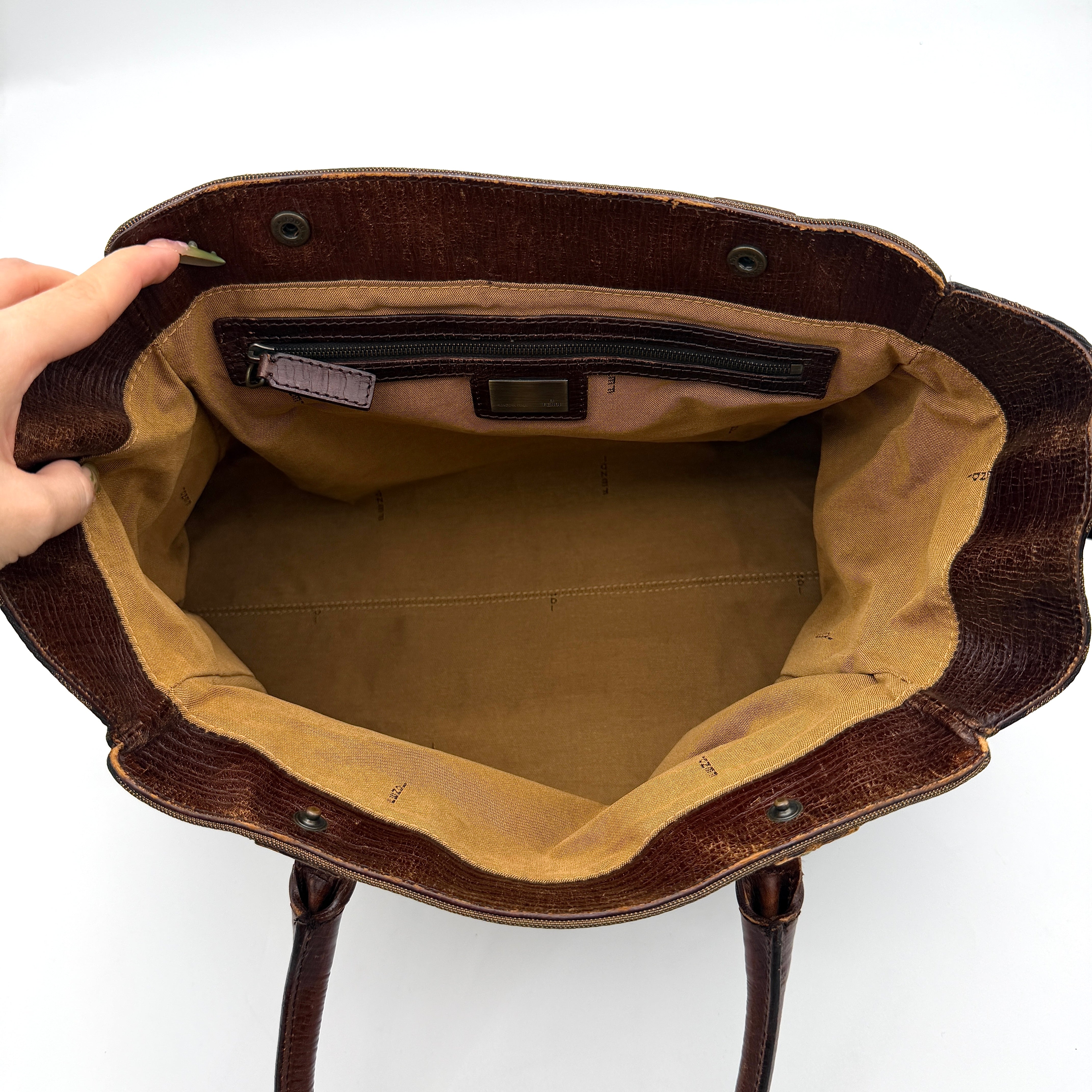 Fendi FF Zucca Etniko Handbag Brown