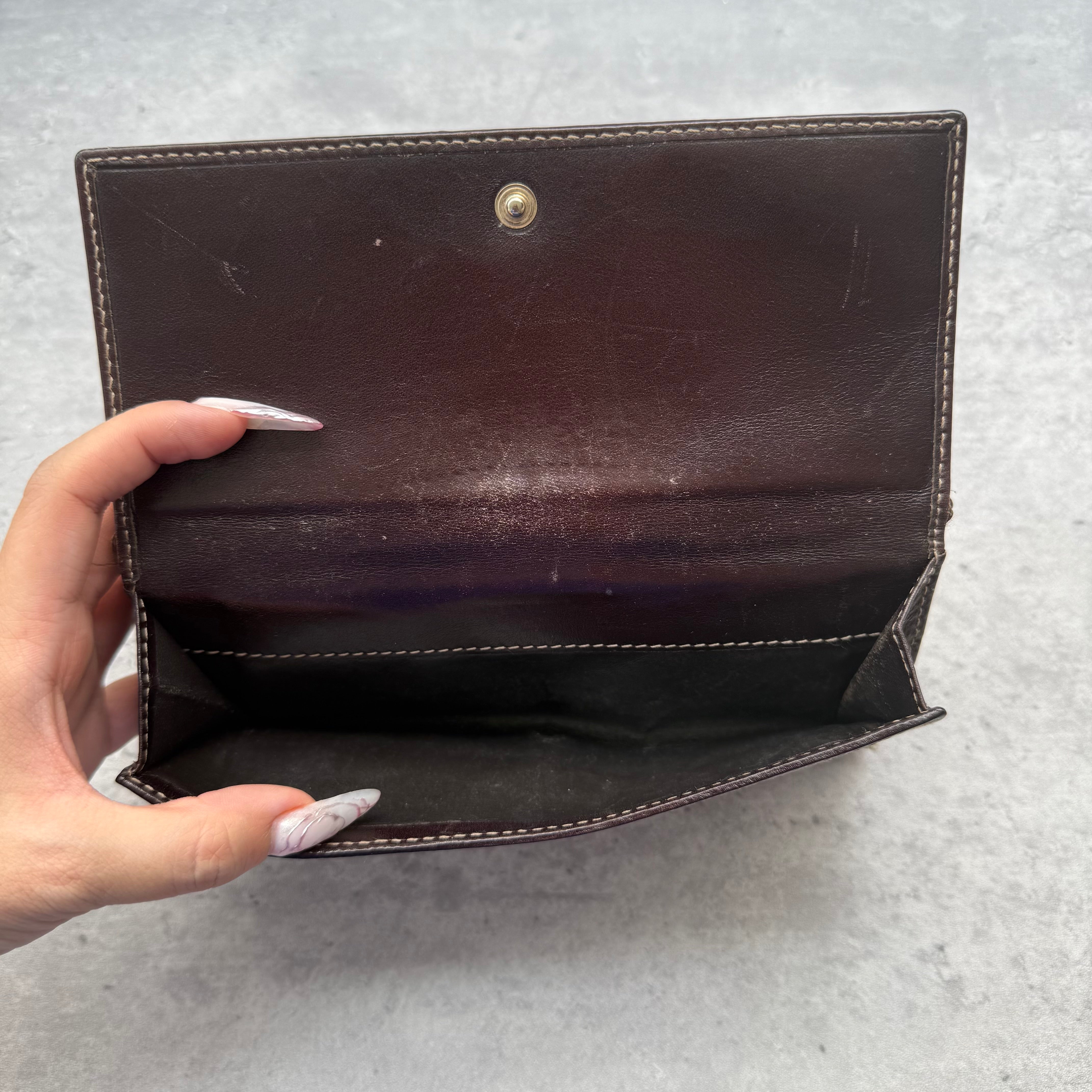 Gucci GG Monogram Britt Long Wallet Beige/Brown