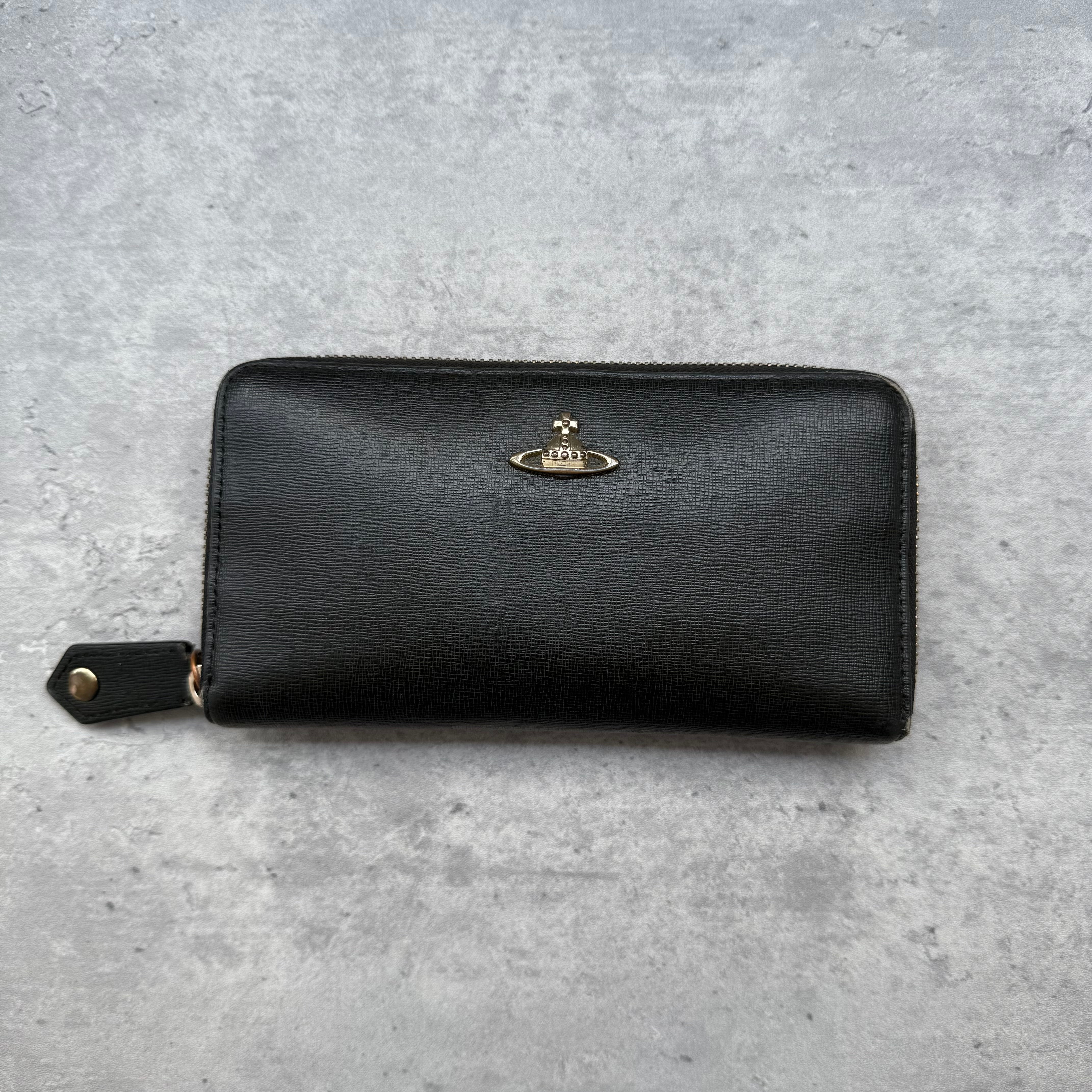 Vivienne Westwood Orb Zip Round Long Wallet Black