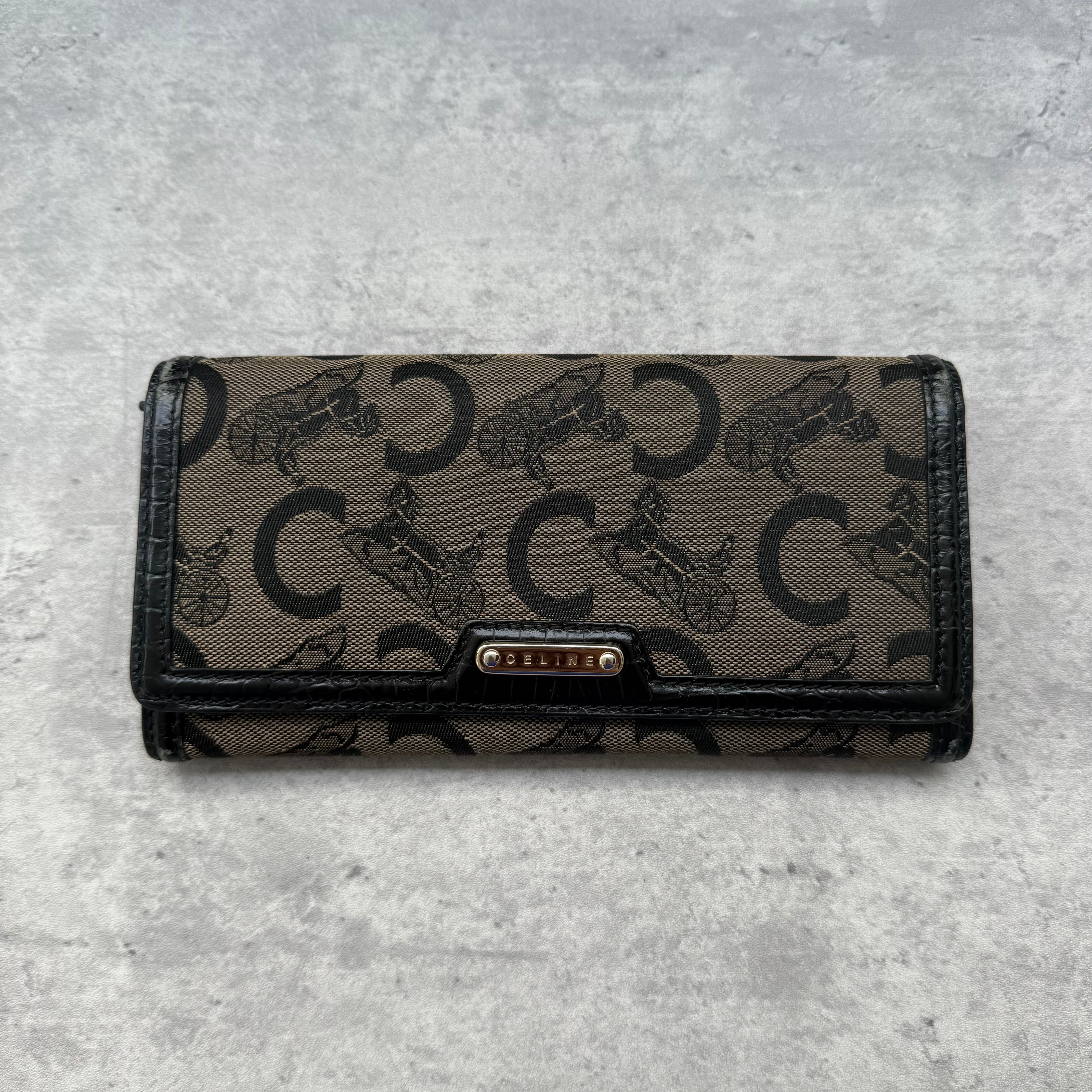 Celine Macadam Horse Carriage Long Wallet Brown