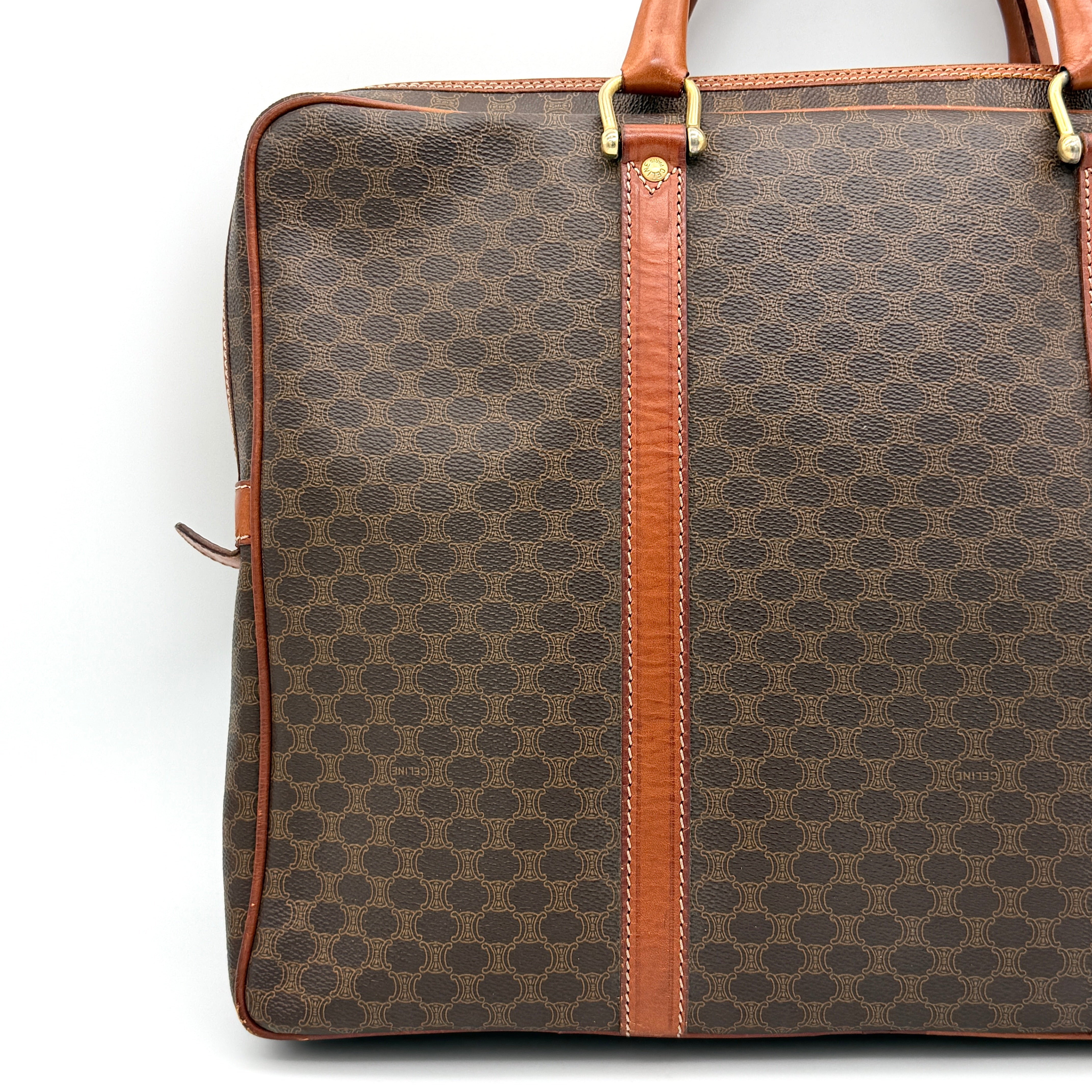 Celine Triomphe Macadam Briefcase Bag Brown