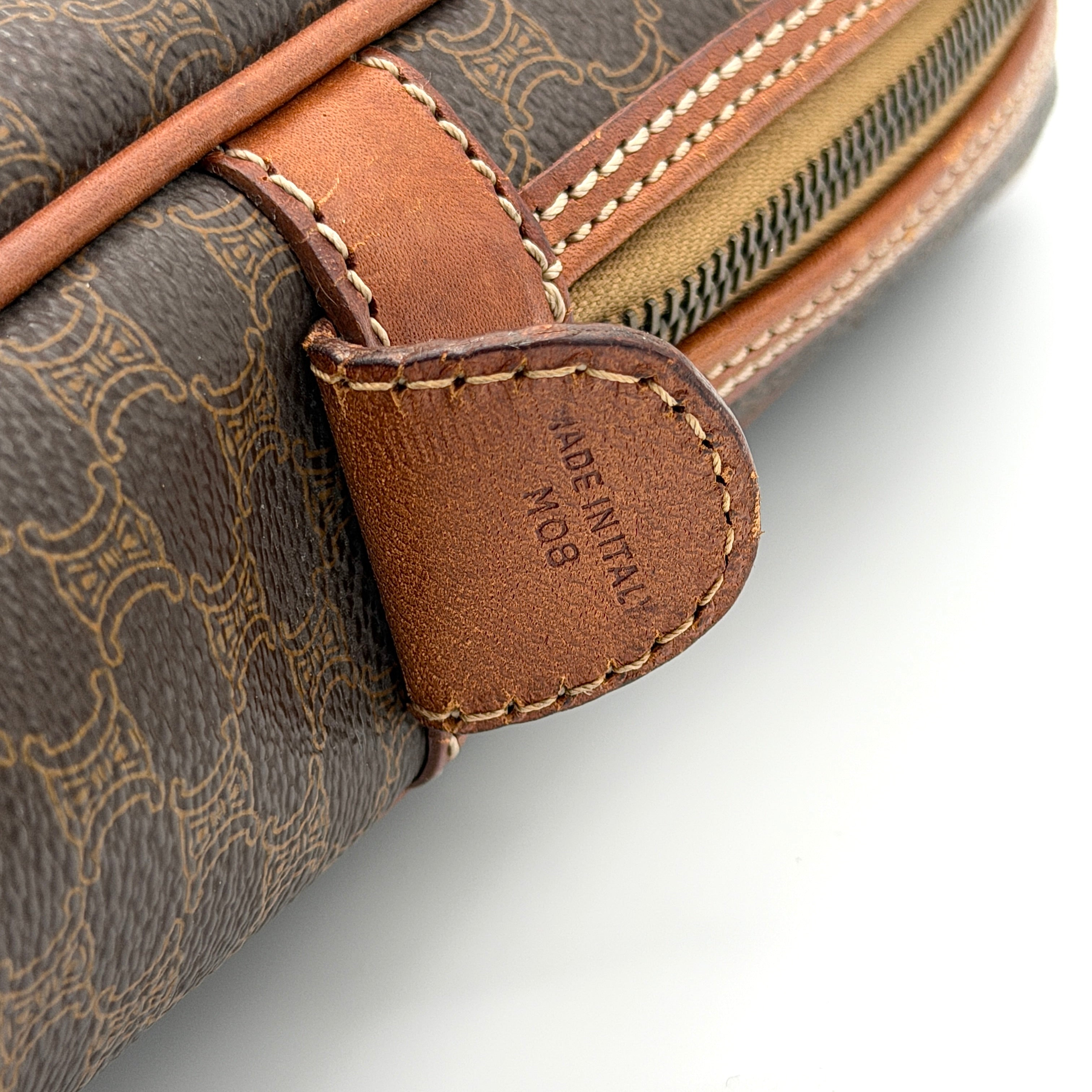 Celine Triomphe Macadam Briefcase Bag Brown
