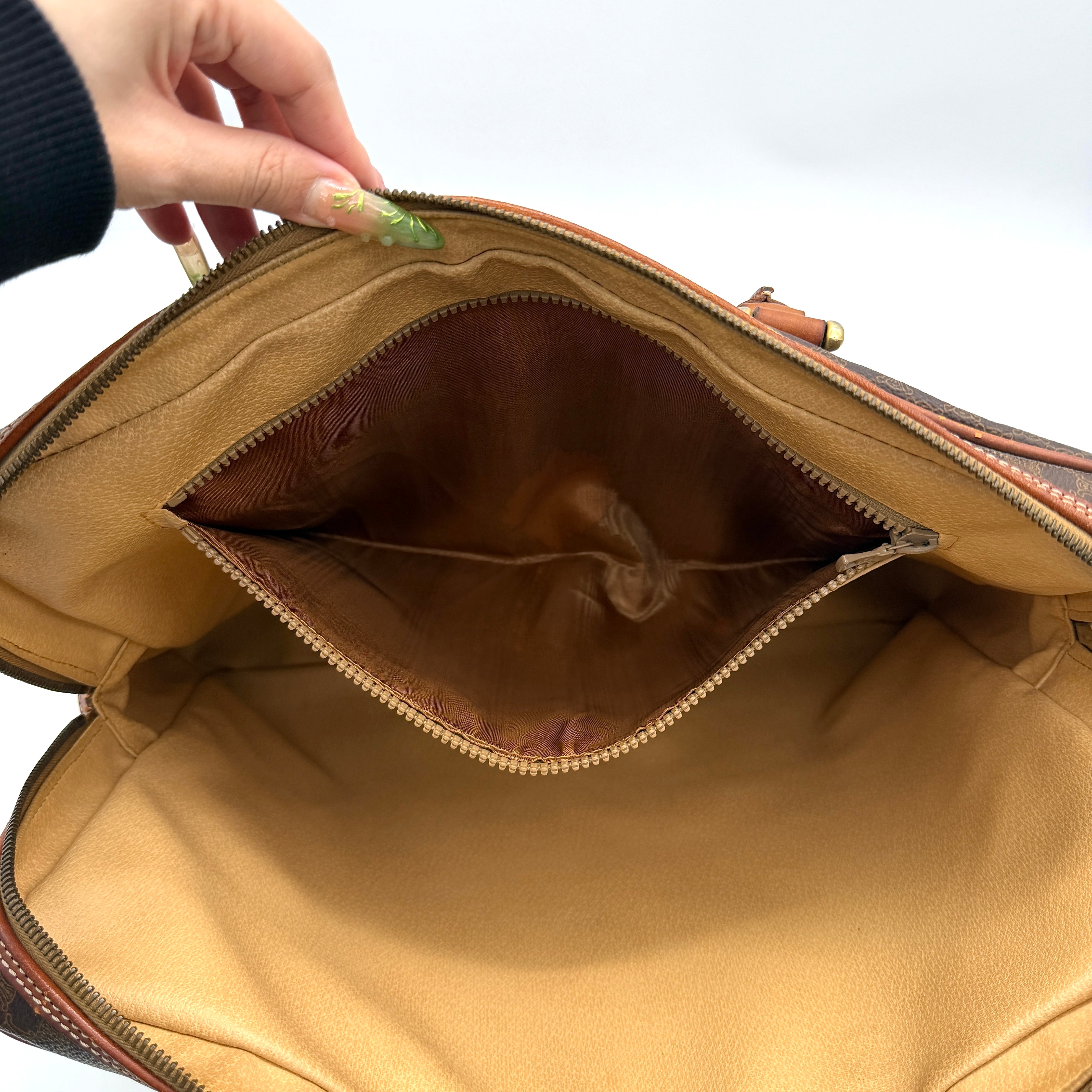 Celine Triomphe Macadam Briefcase Bag Brown