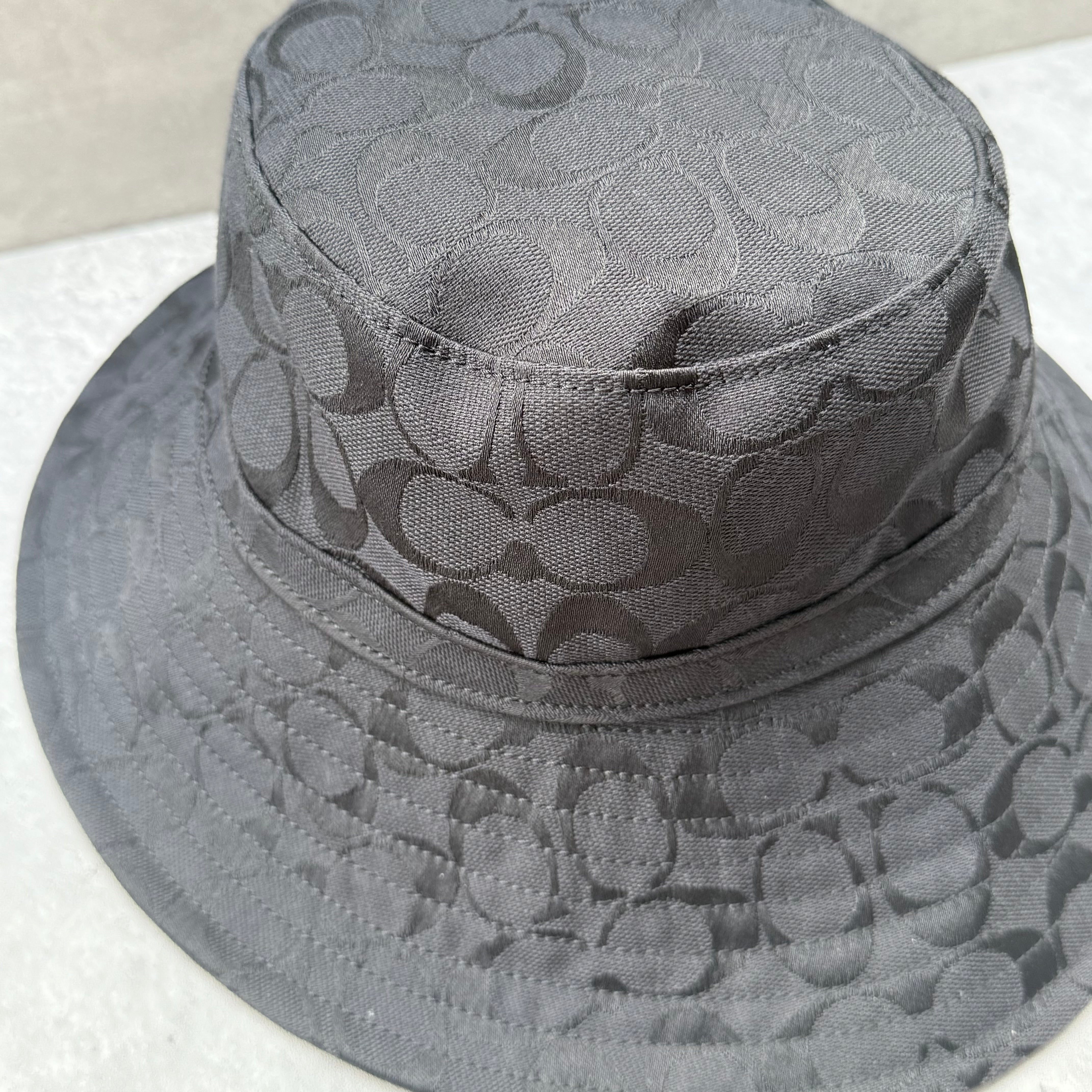 Coach Signature Canvas Denim Bucket Hat Black