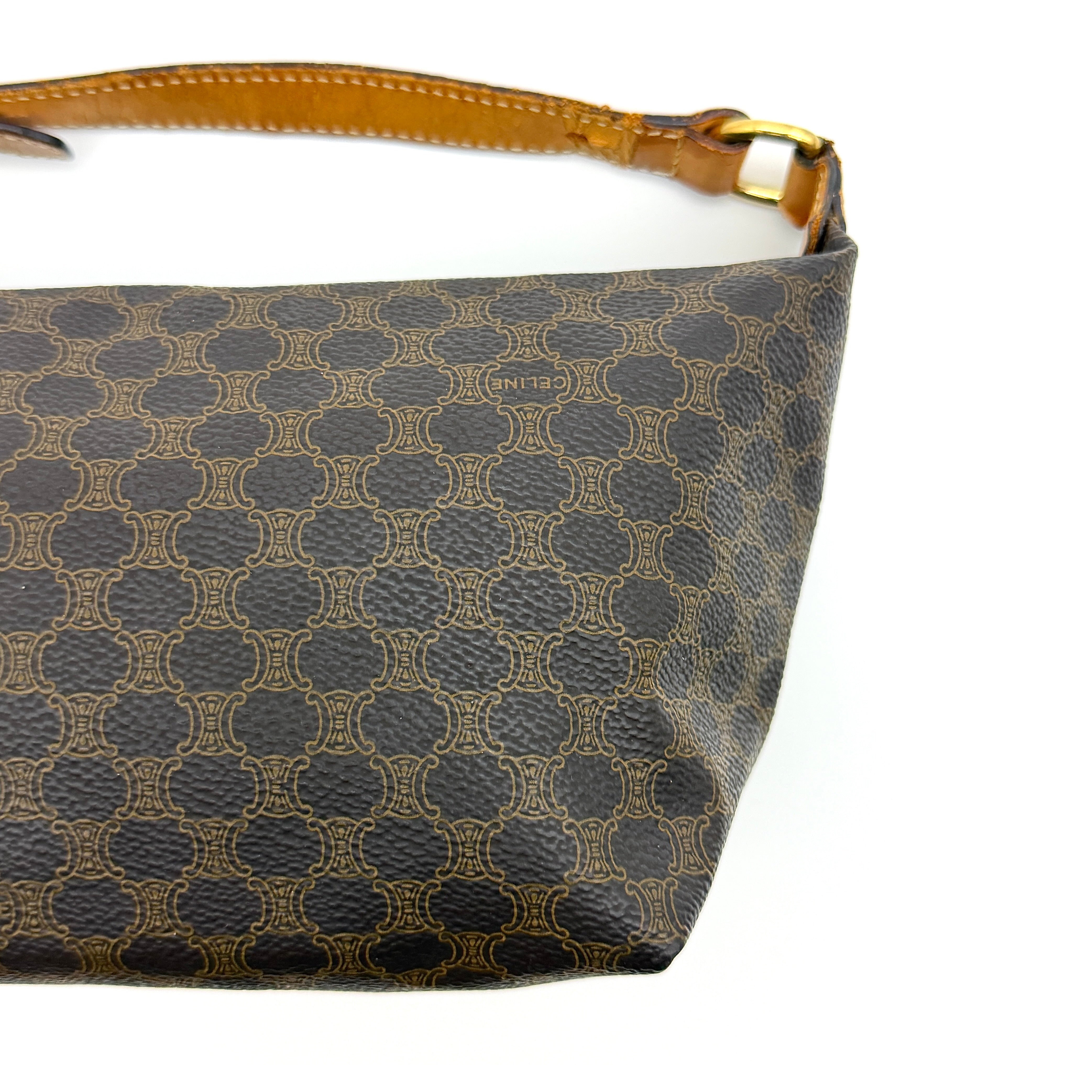 Celine Macadam Hobo Shoulder Bag Brown