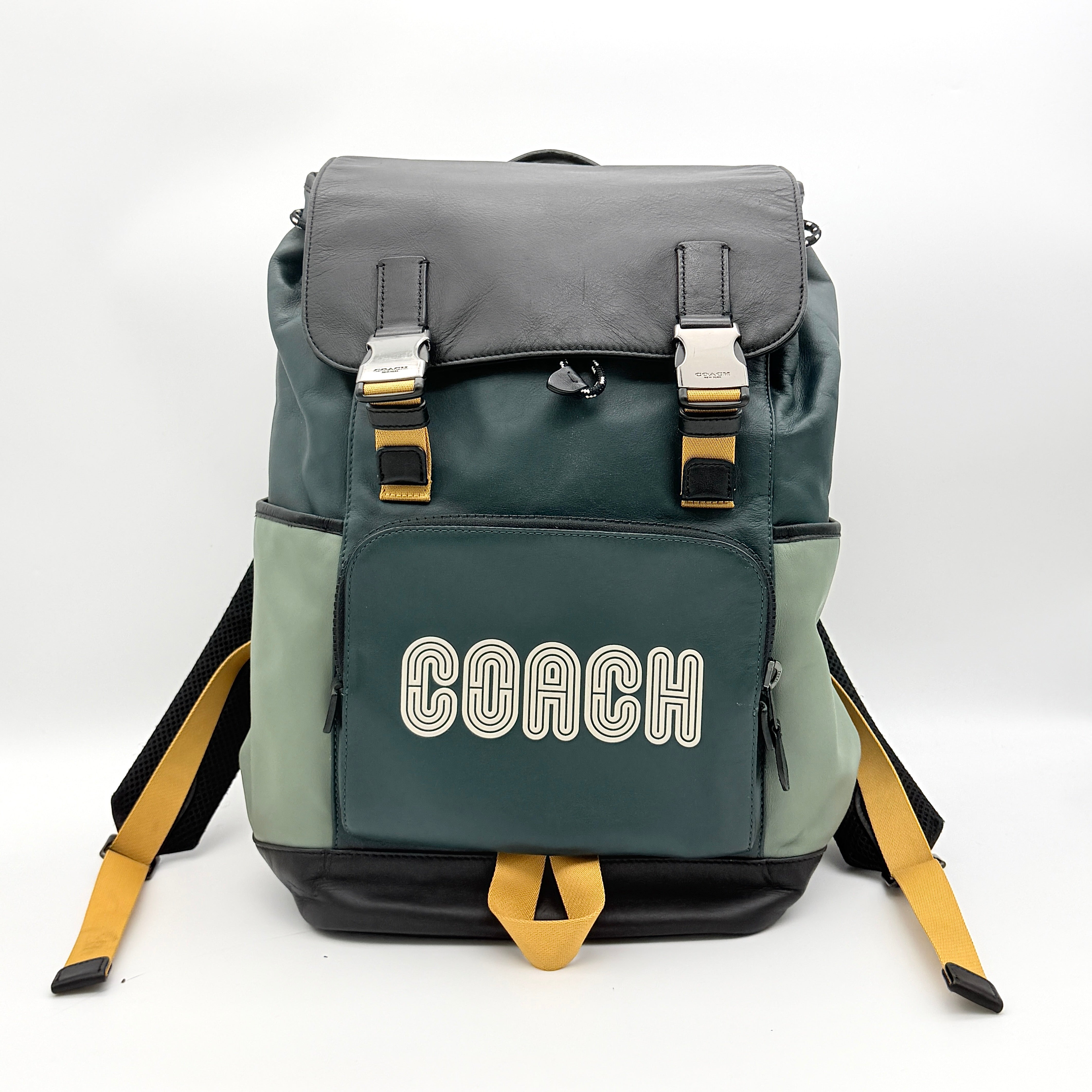 Coach Track Colorblock Patch Forest Backpack Green
