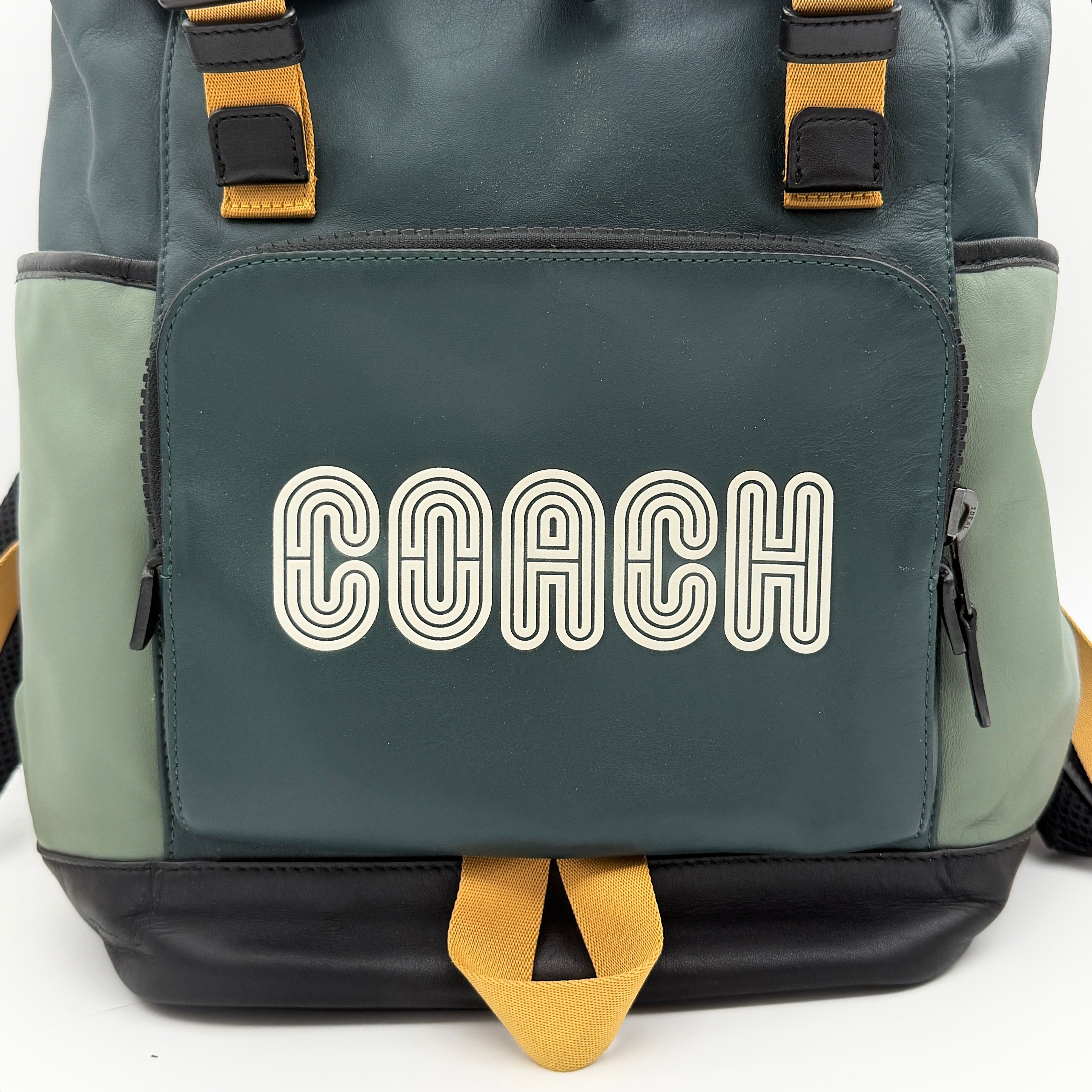 Coach Track Colorblock Patch Forest Backpack Green