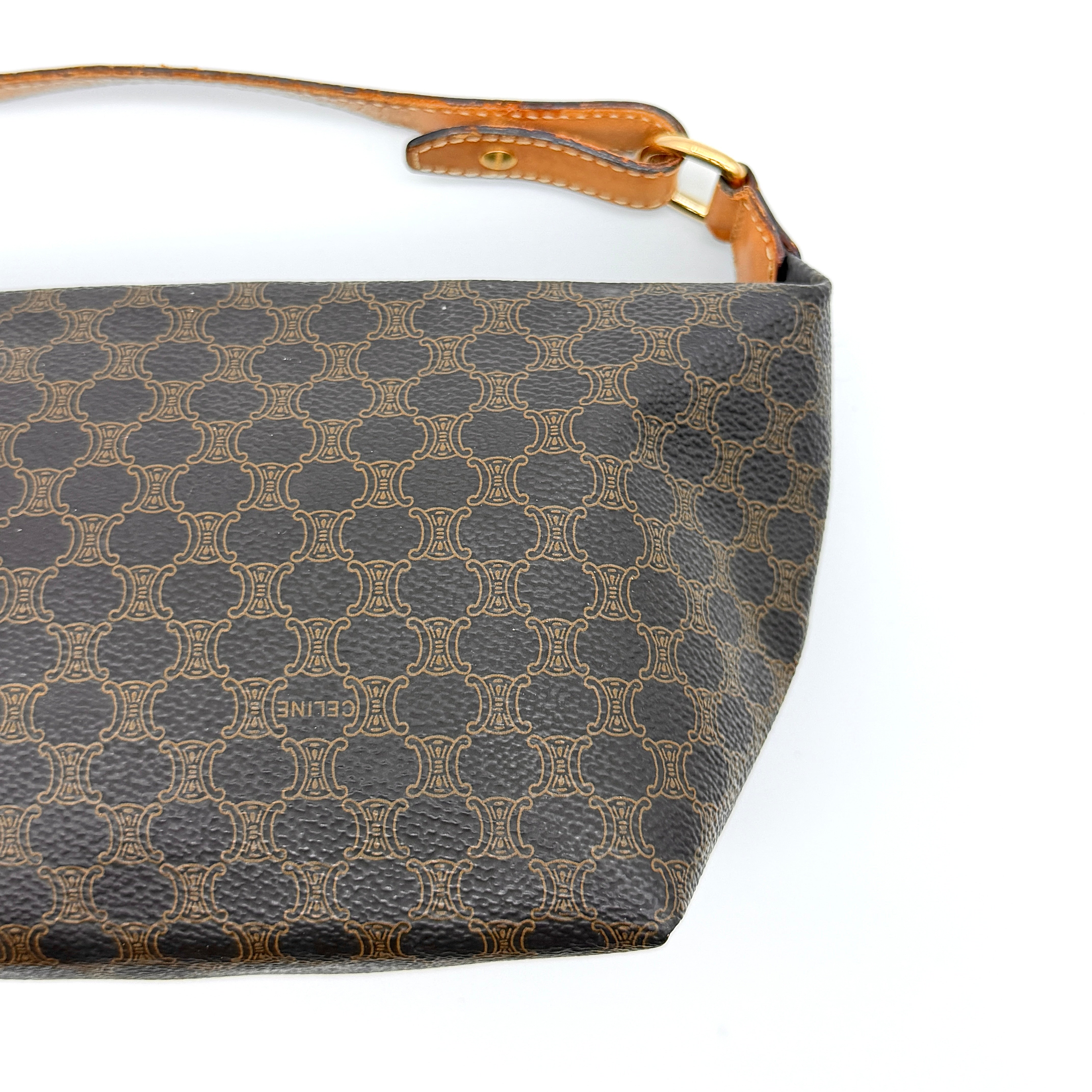 Celine Macadam Hobo Shoulder Bag Brown