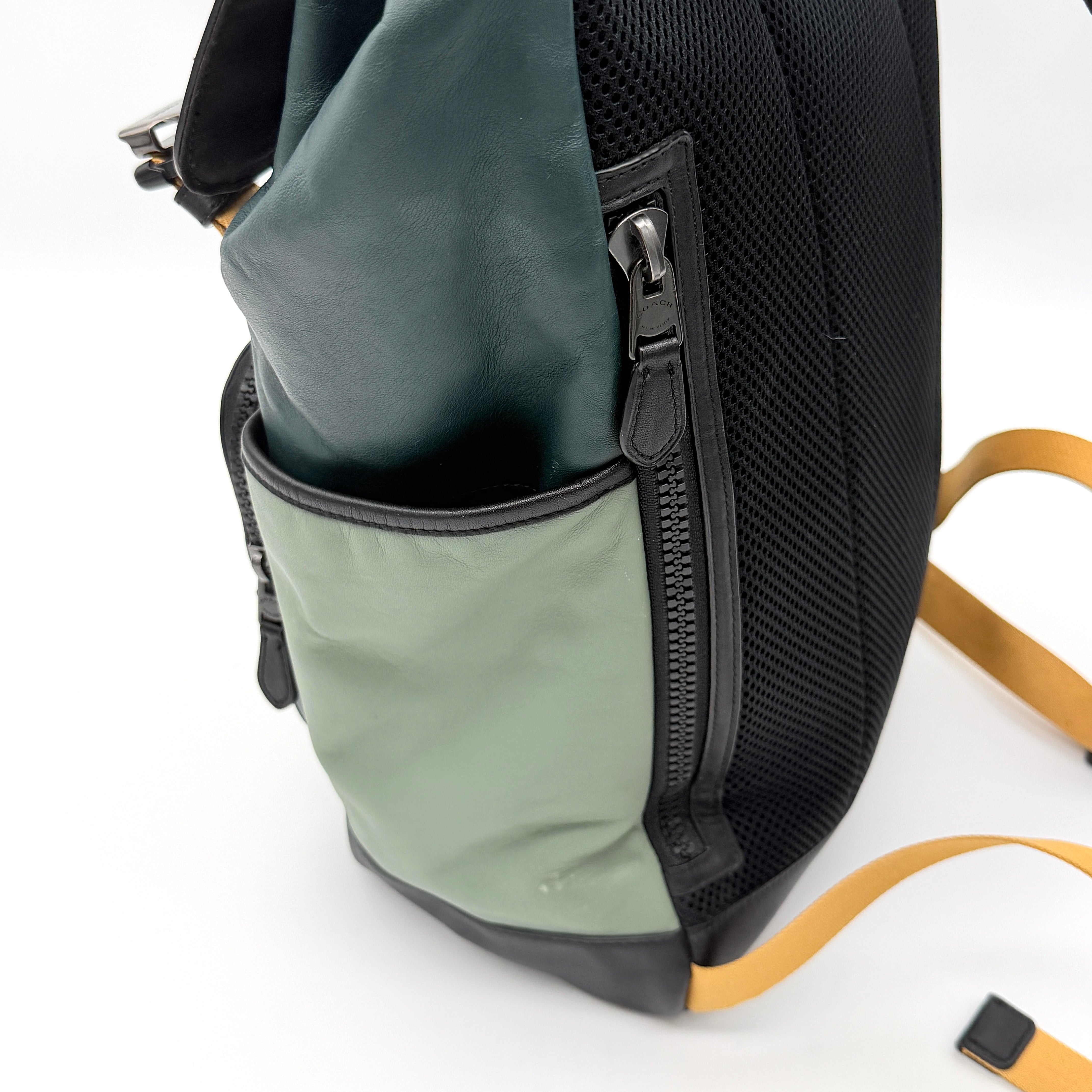 Coach Track Colorblock Patch Forest Backpack Green