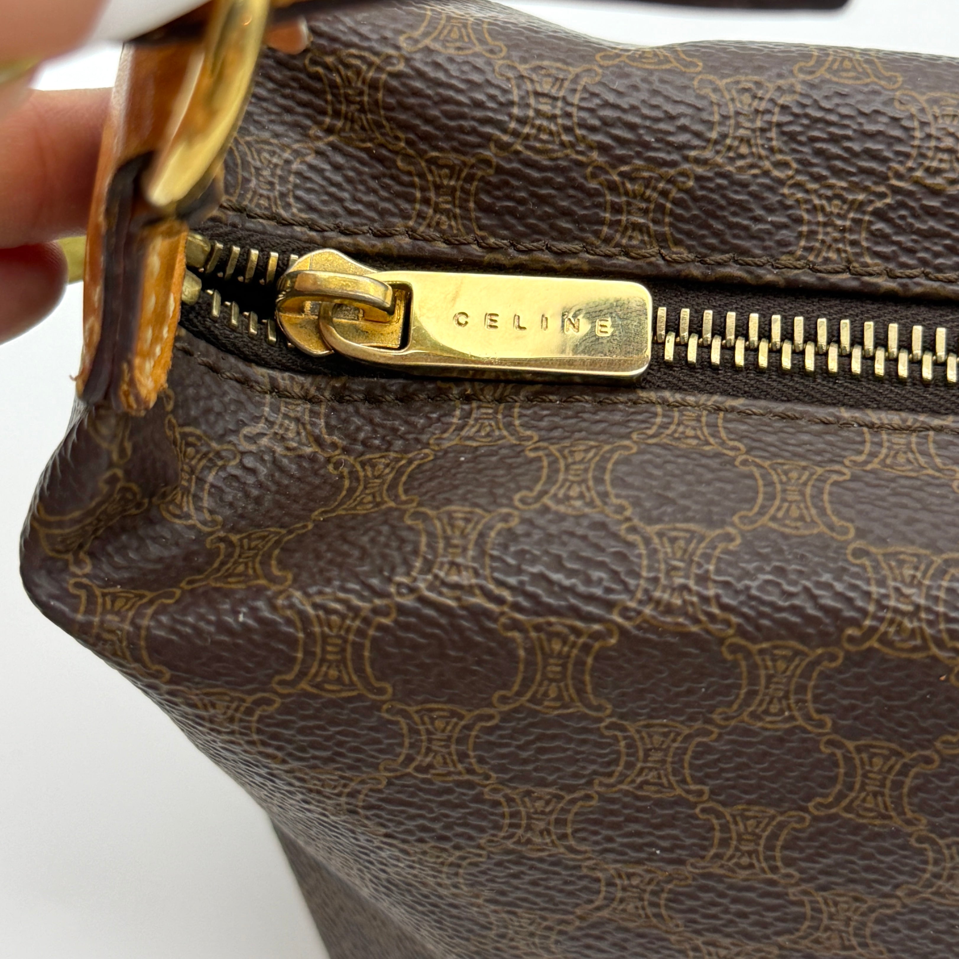 Celine Macadam Hobo Shoulder Bag Brown