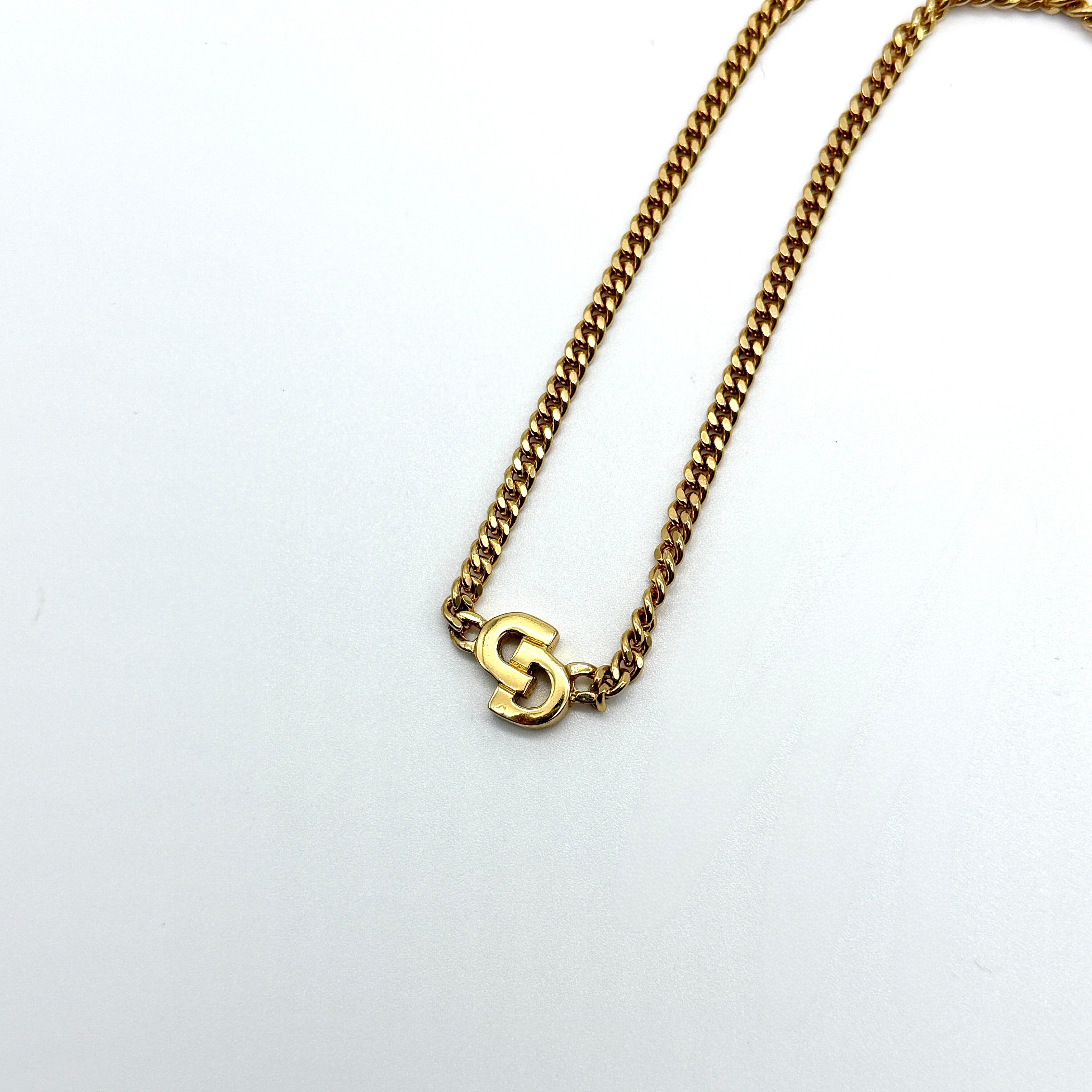 Dior CD Logo Necklace Gold