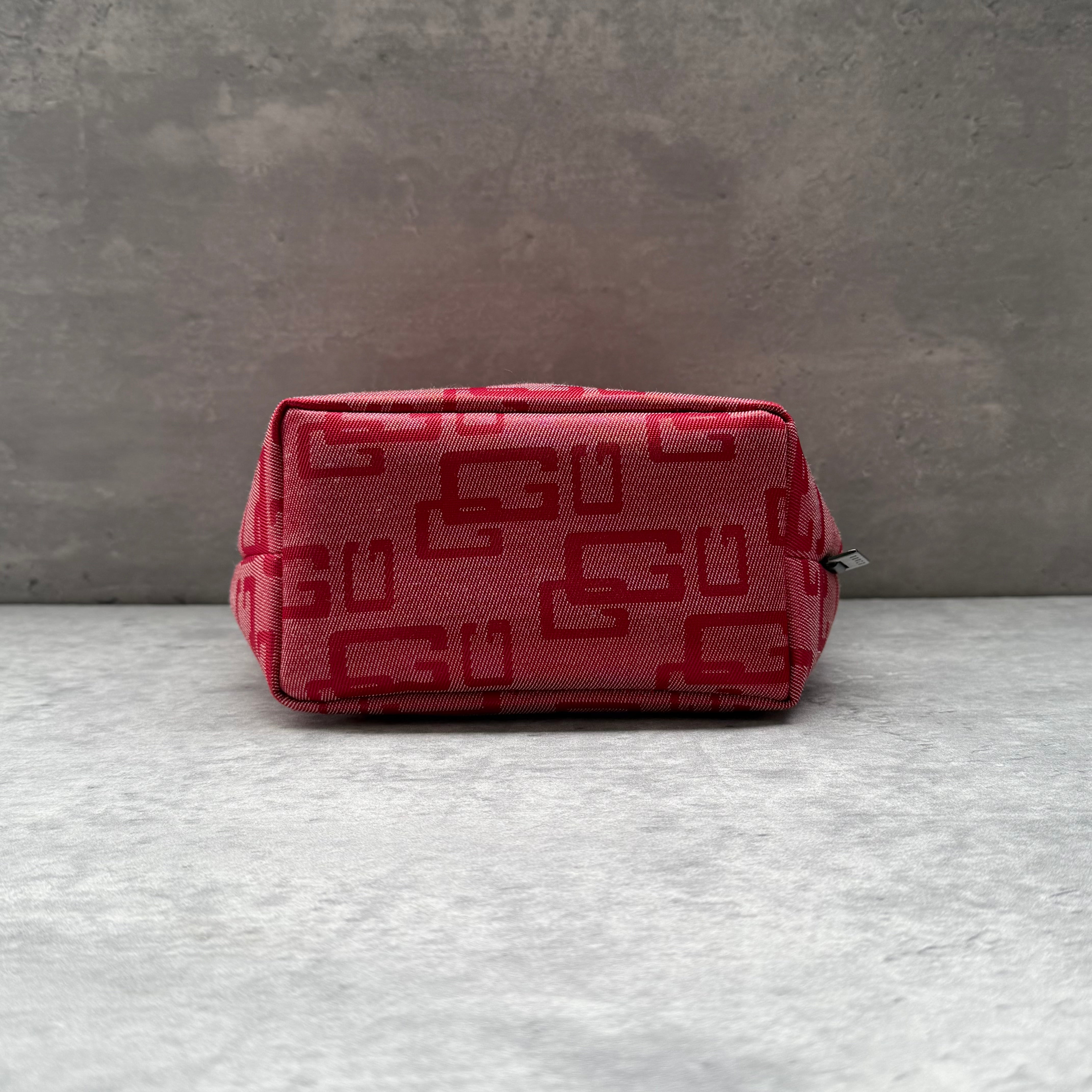 Guess Y2K Monogram Mini Hobo Shoulder Bag Red