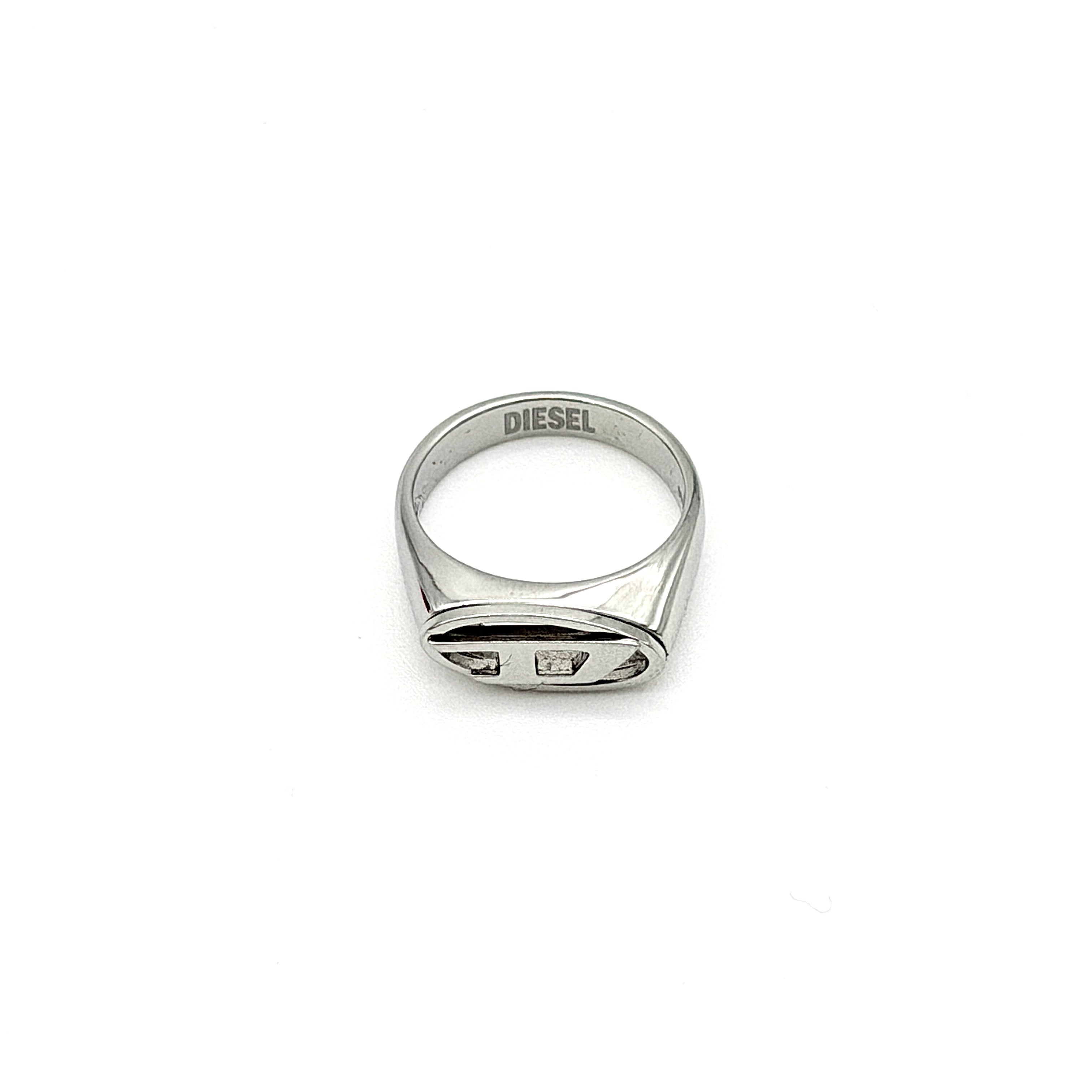 Diesel Oval D Logo Ring Silver
