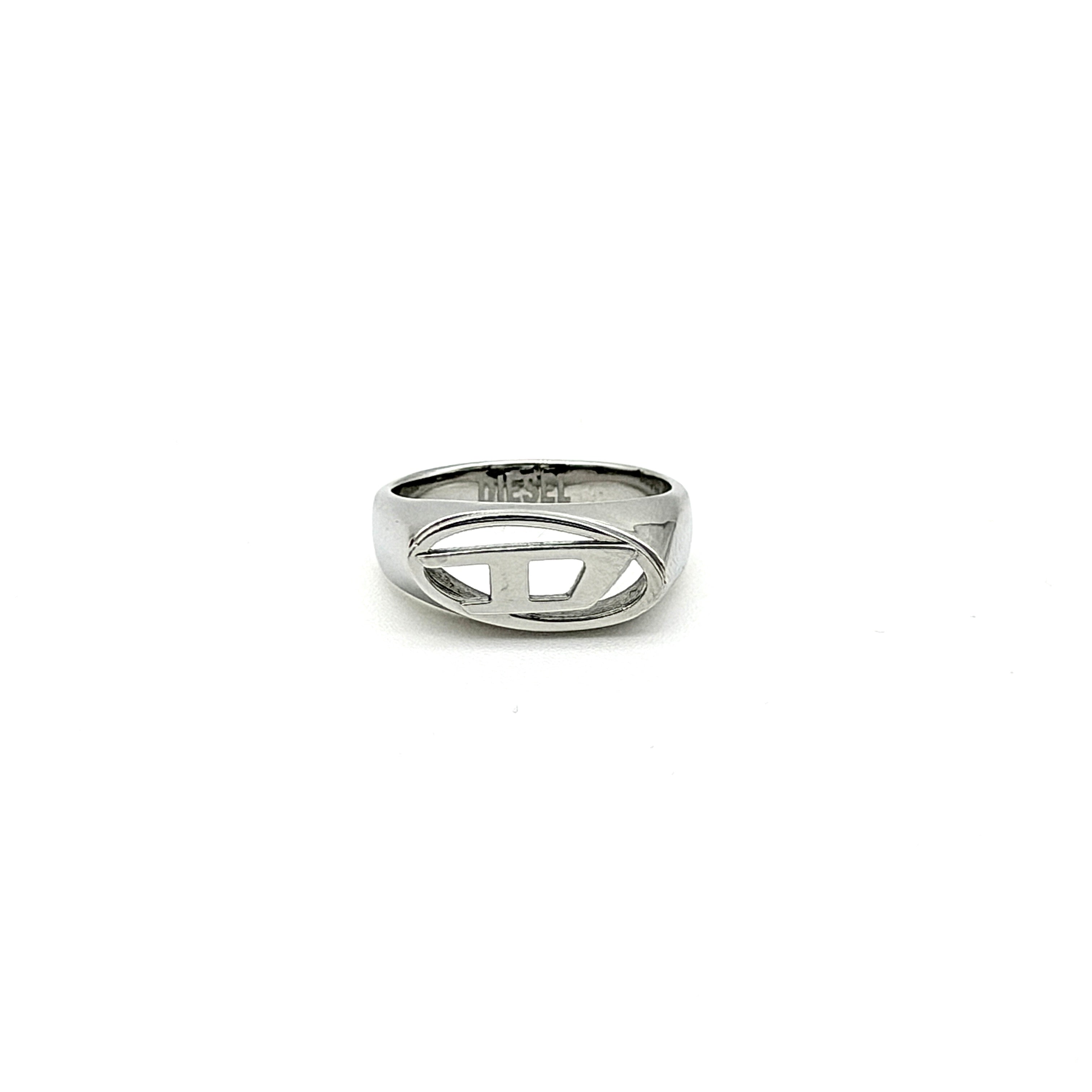 Diesel Oval D Logo Ring Silver