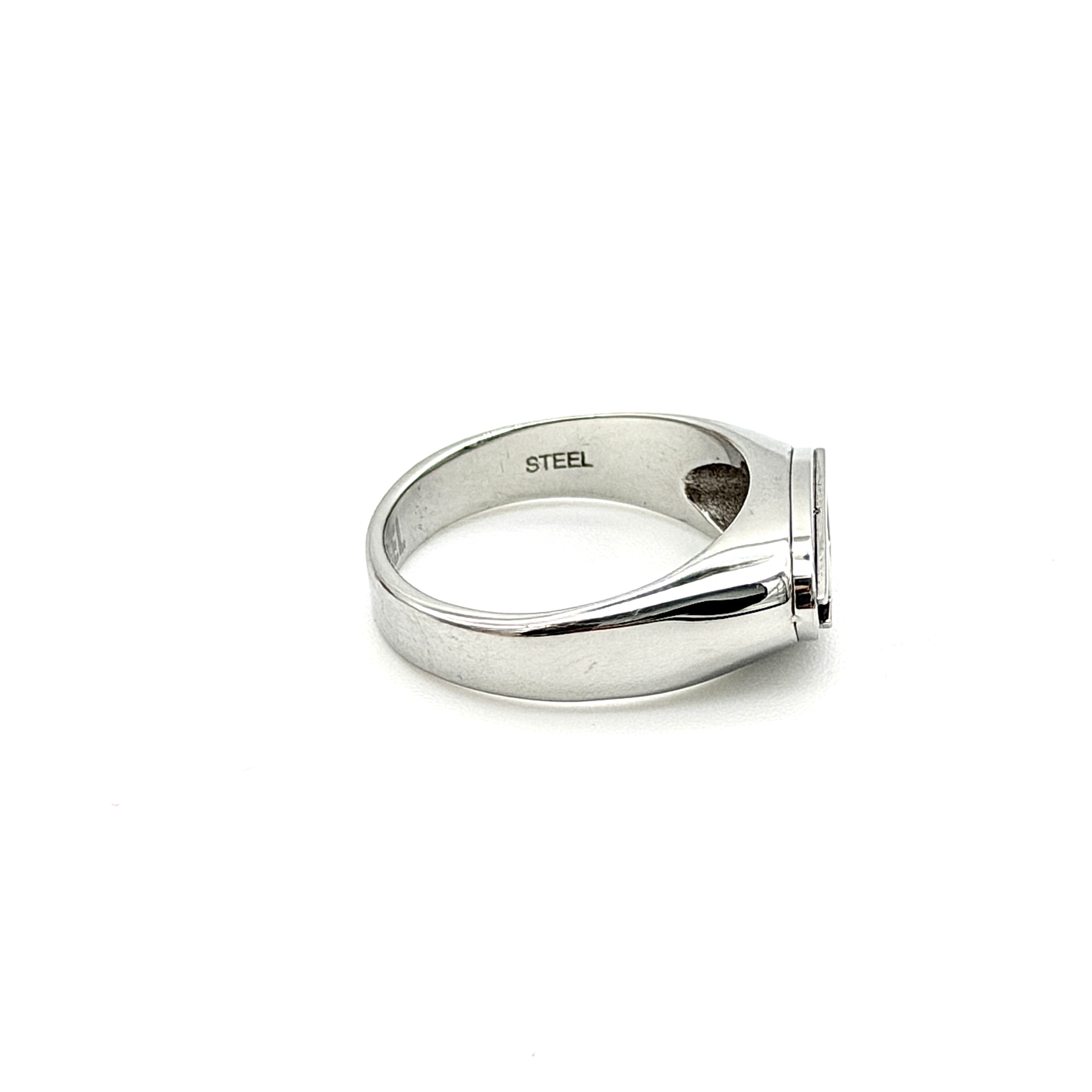 Diesel Oval D Logo Ring Silver