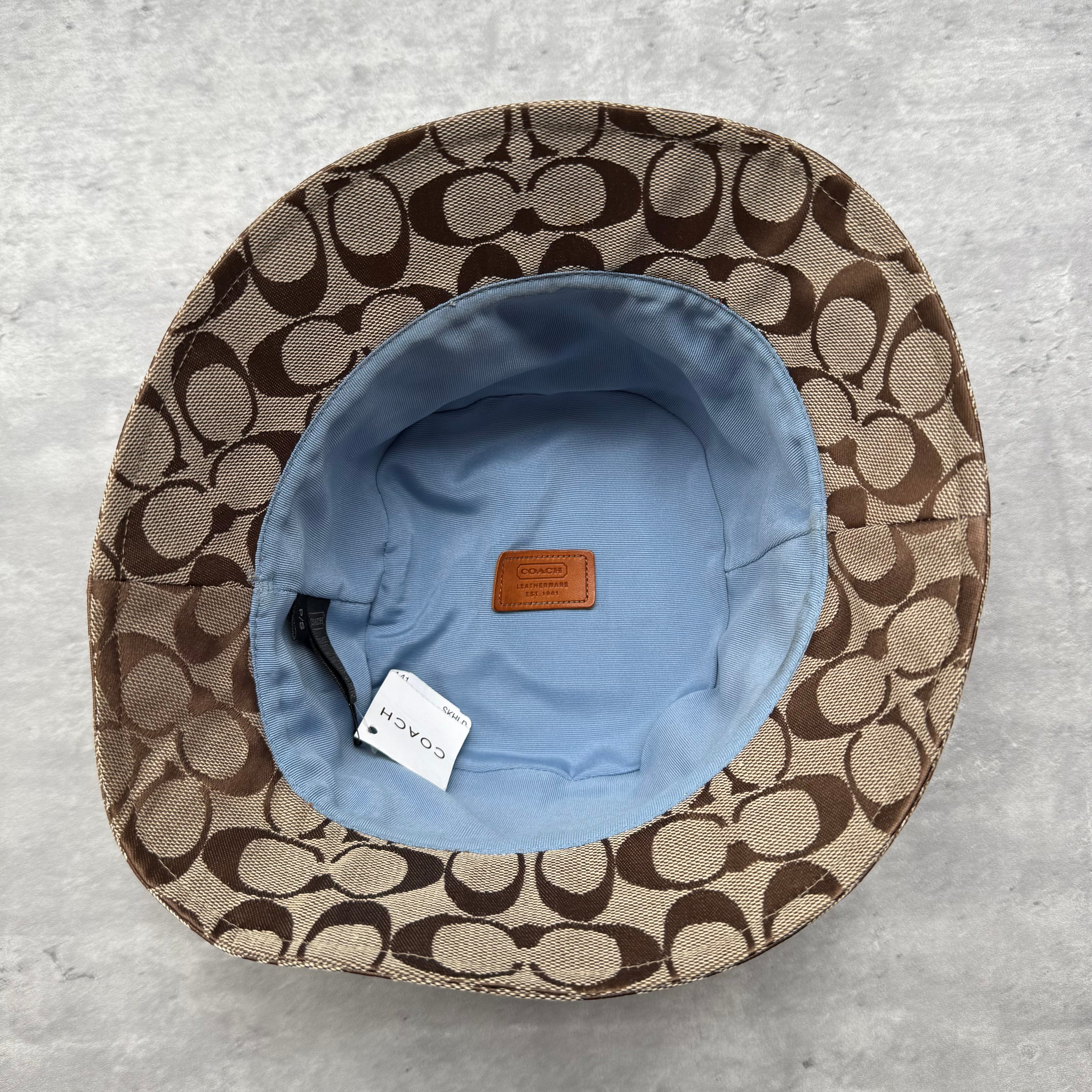 Coach Signature Monogram Bucket Hat Beige/Blue