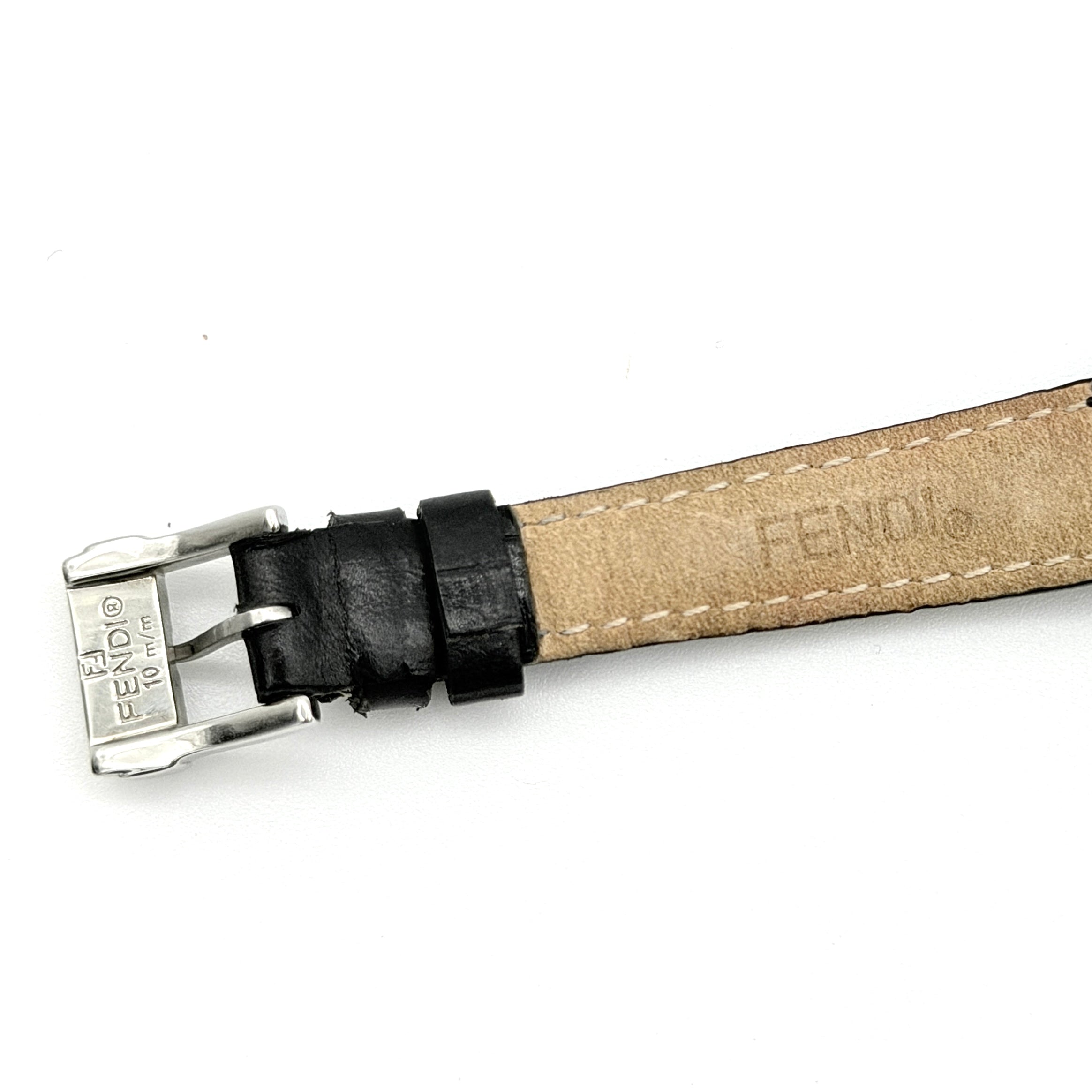 Fendi 210L Silver Dial Quartz Watch Black