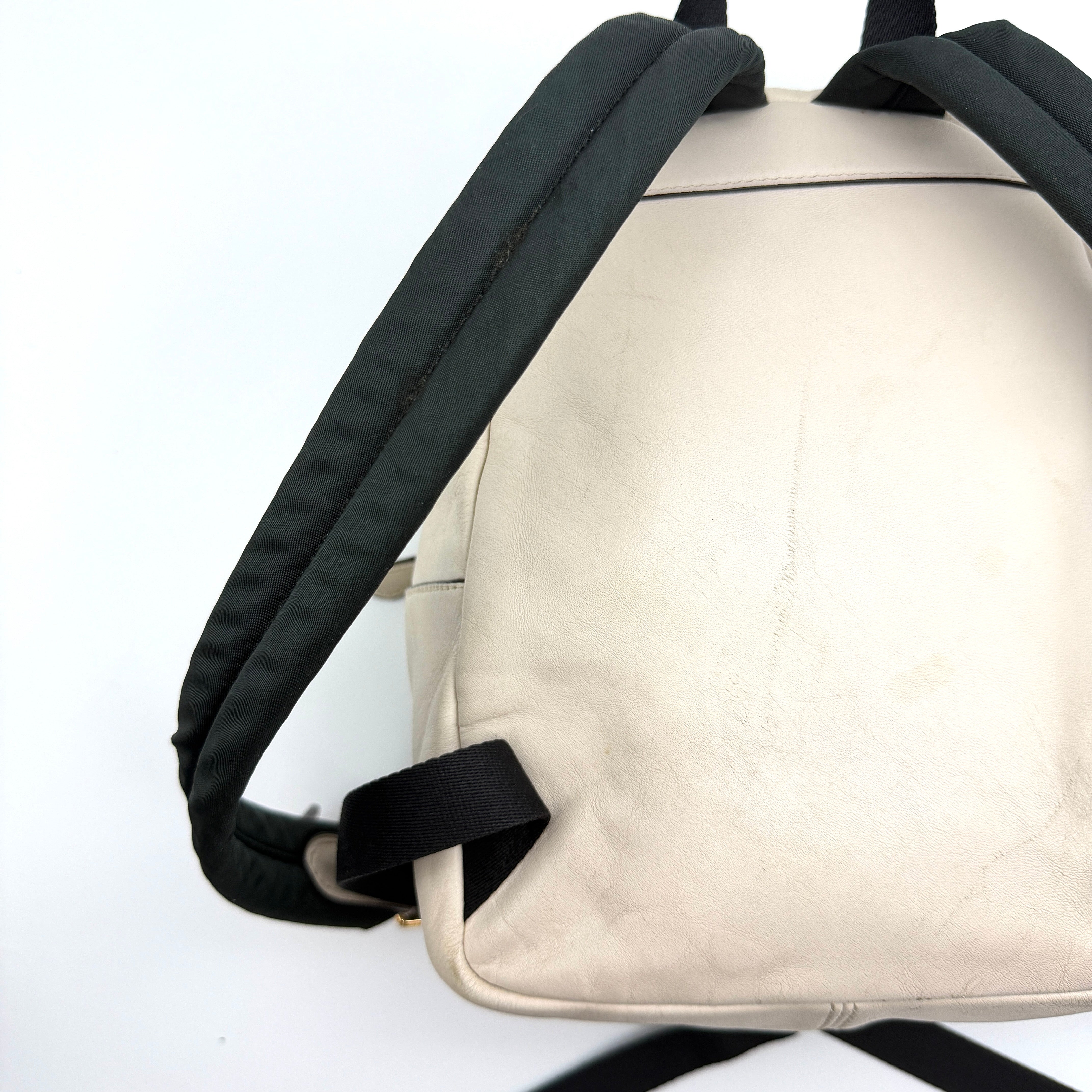 Coach Signature Mini Charlie Backpack Beige/White