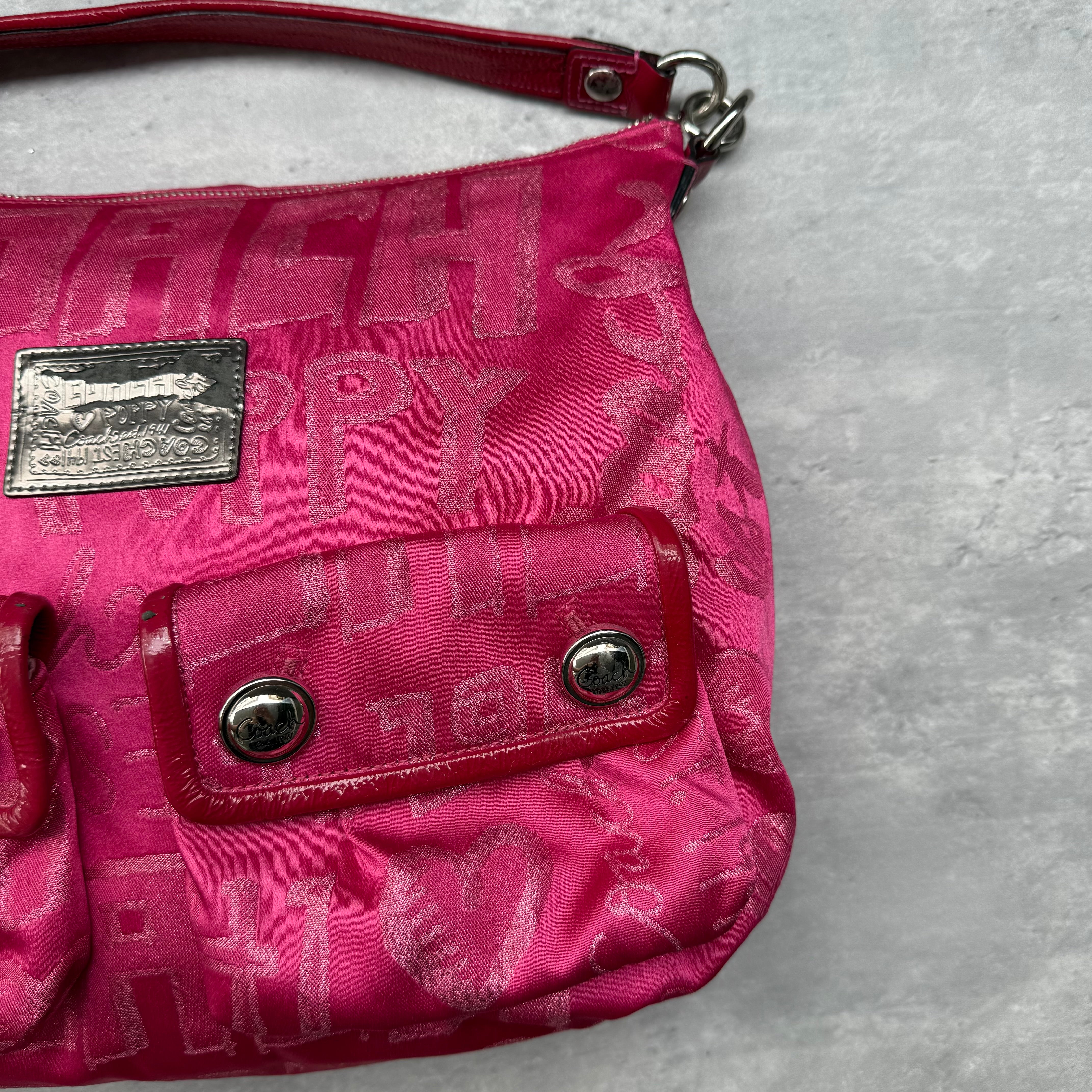 Coach 2Way Signature Poppy Storypatch ShoulderBag Pink