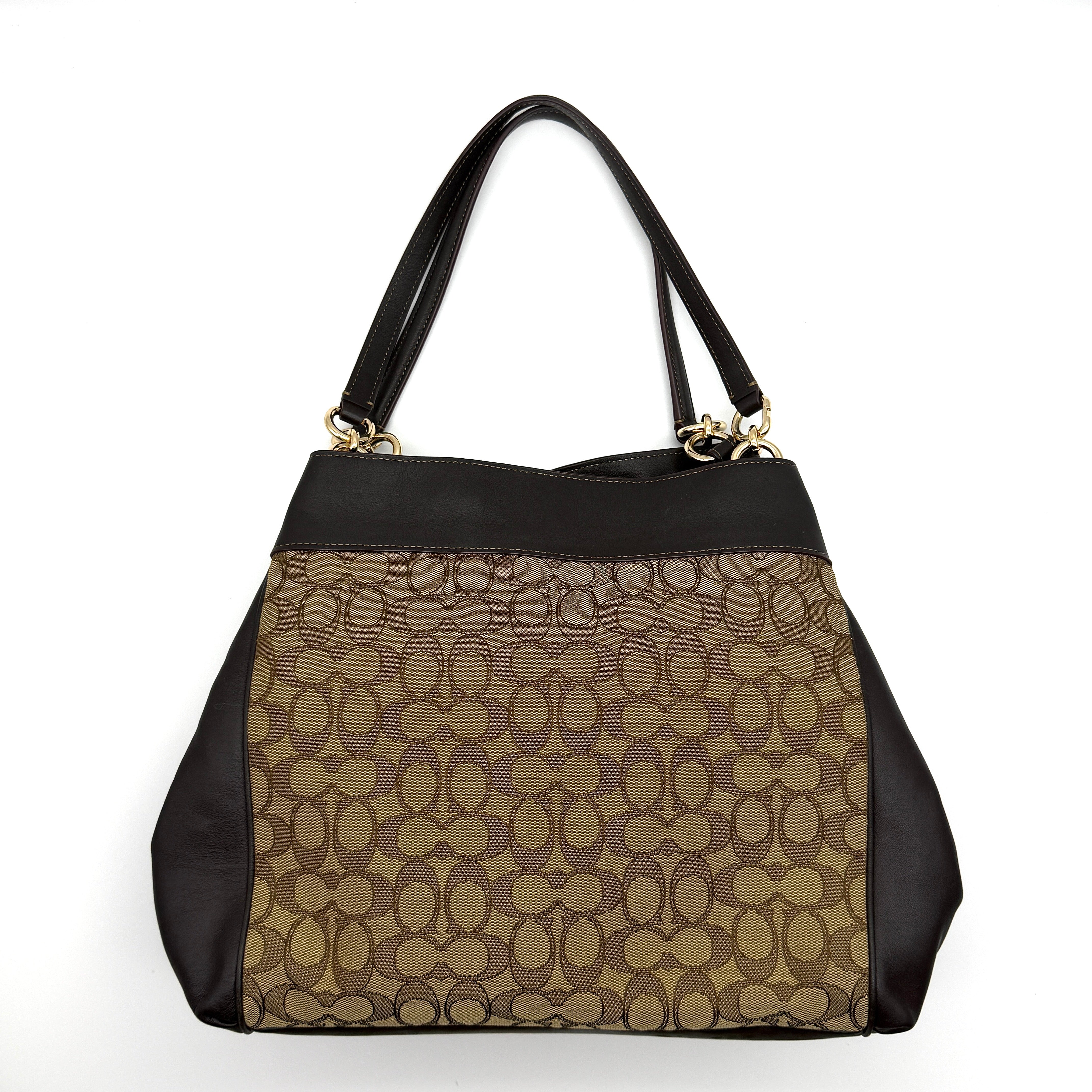 Coach Signature Lexy Canvas Shoulder Bag Beige/Brown