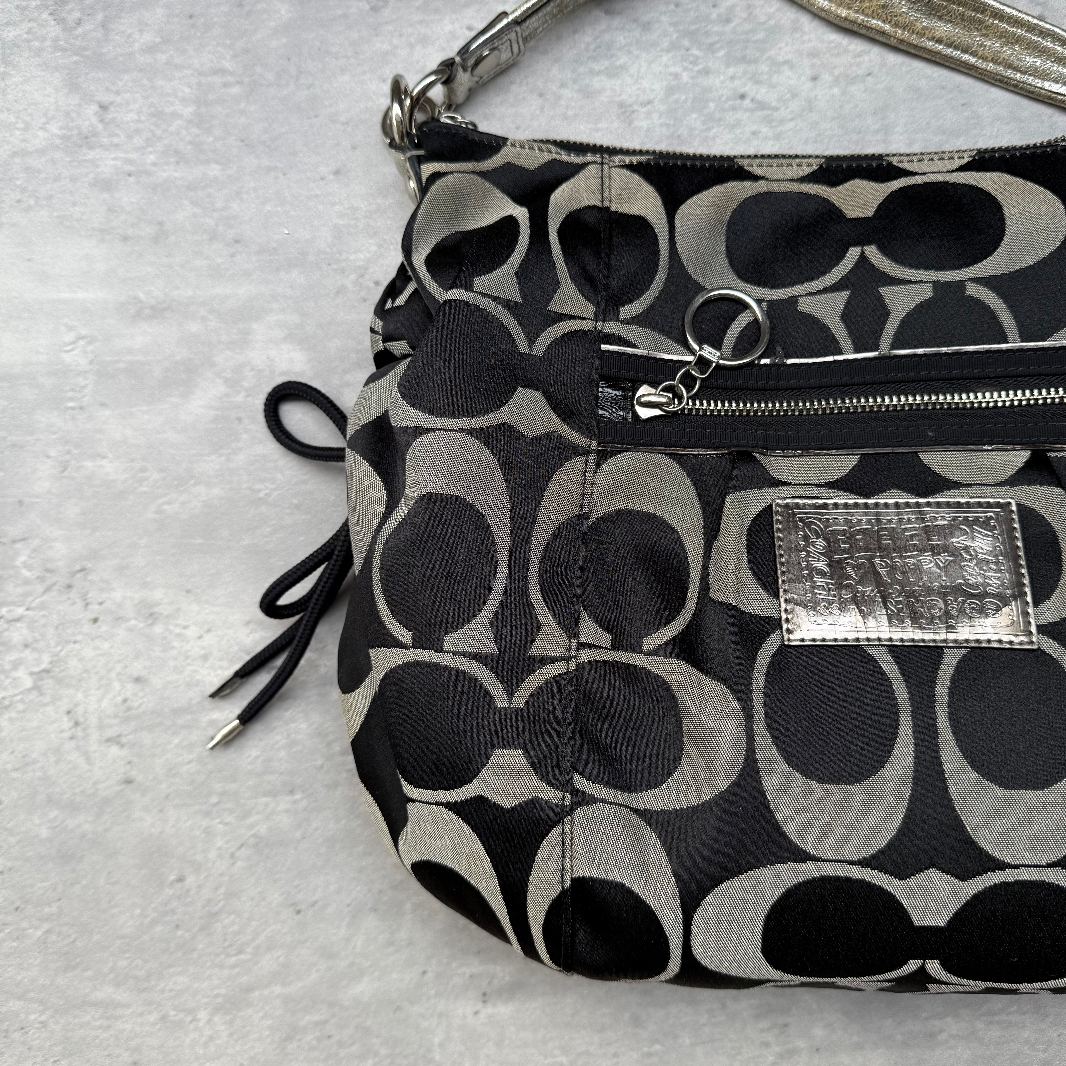 Coach 2Way Signature Poppy ShoulderBag Black/Silver
