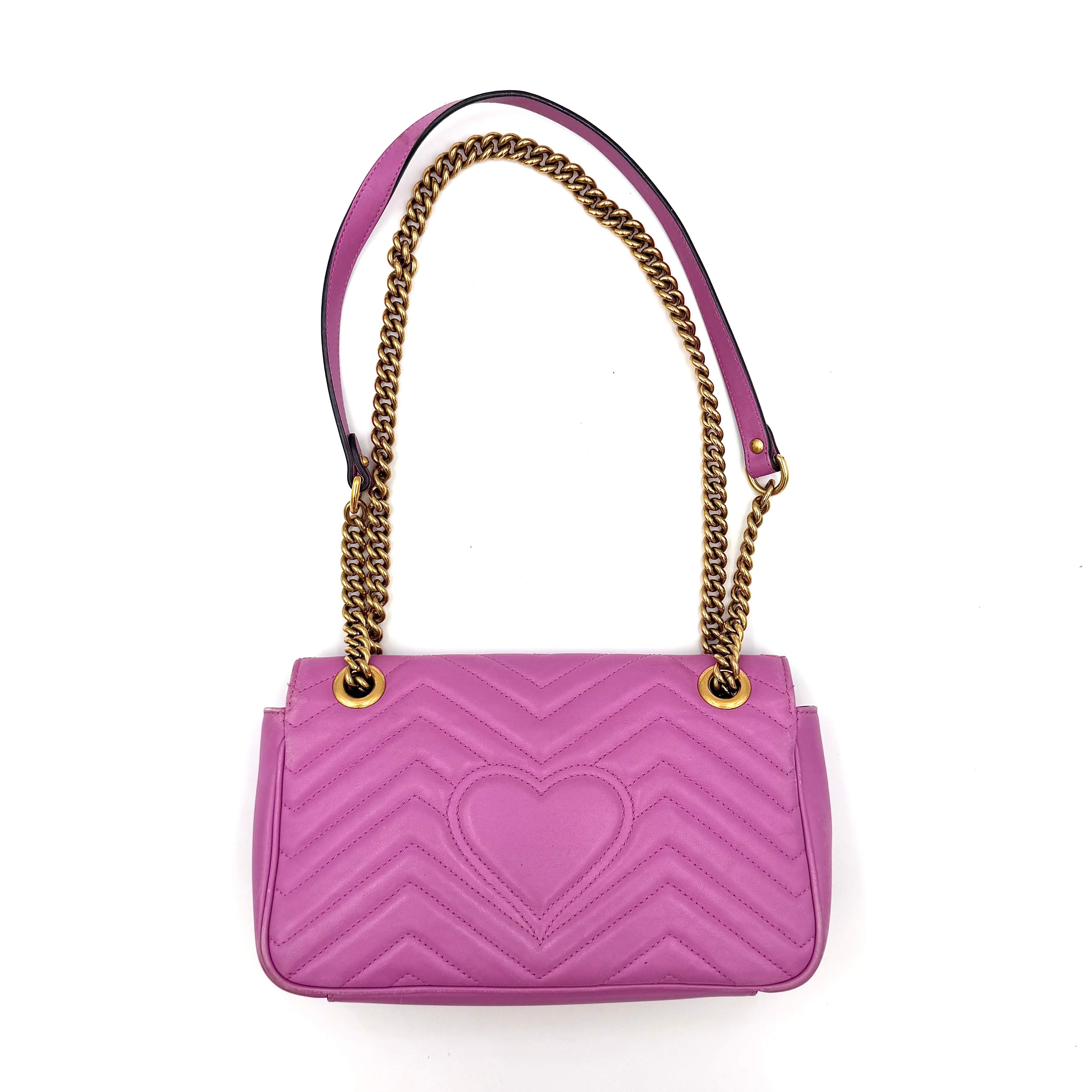 Gucci GG Marmont Matelasse Leather Shoulder Bag Pink