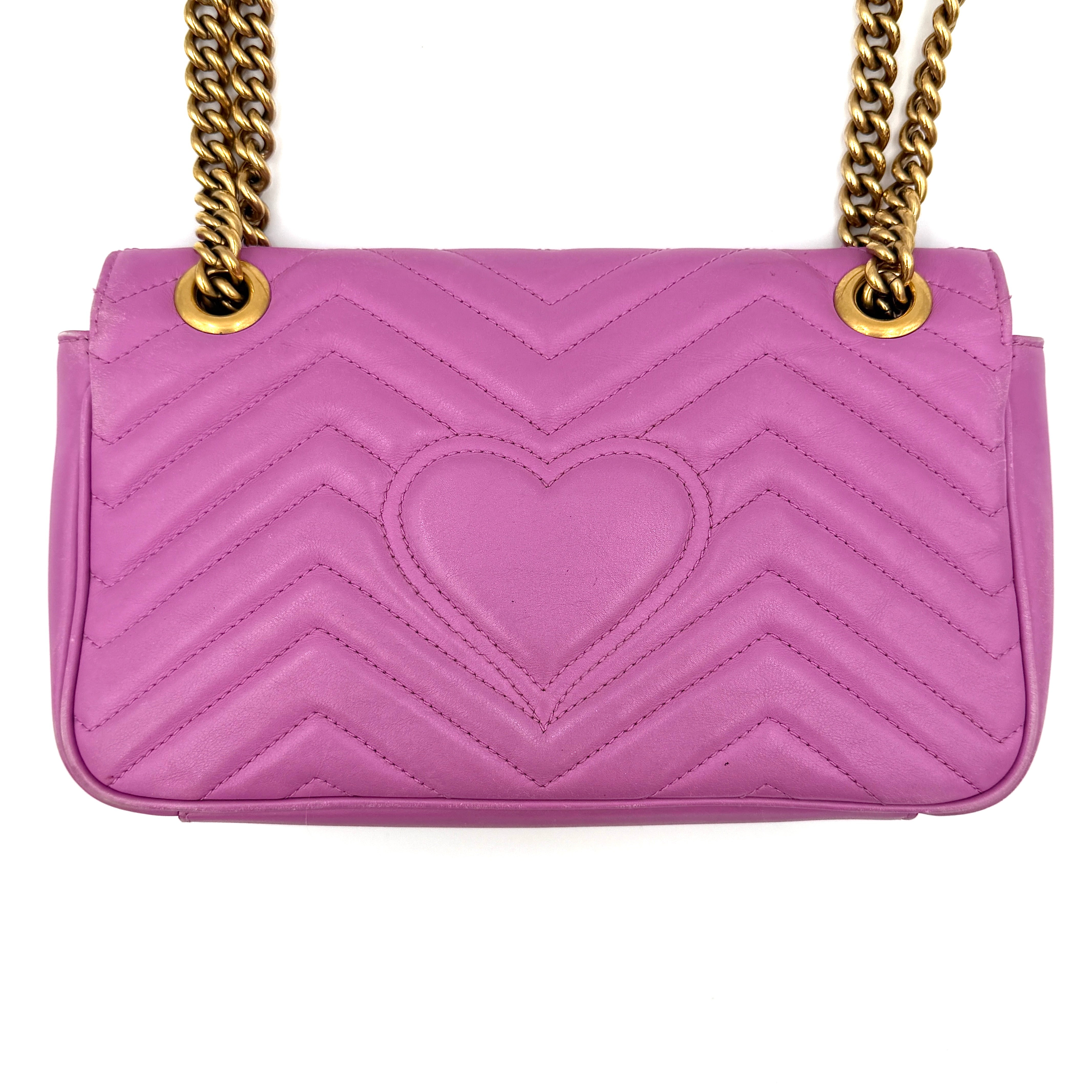 Gucci GG Marmont Matelasse Leather Shoulder Bag Pink