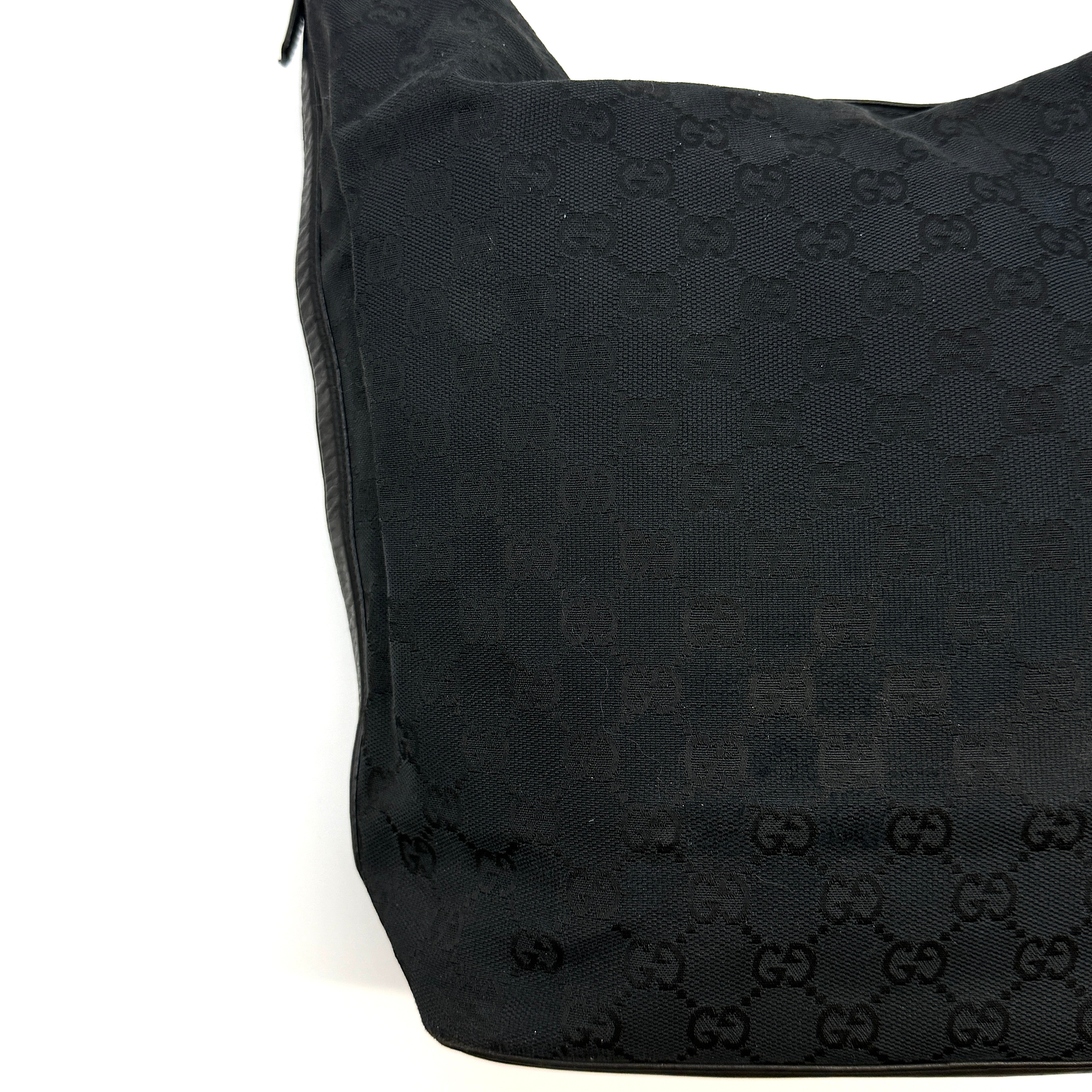Gucci GG Monogram Hobo Shoulder Bag Black