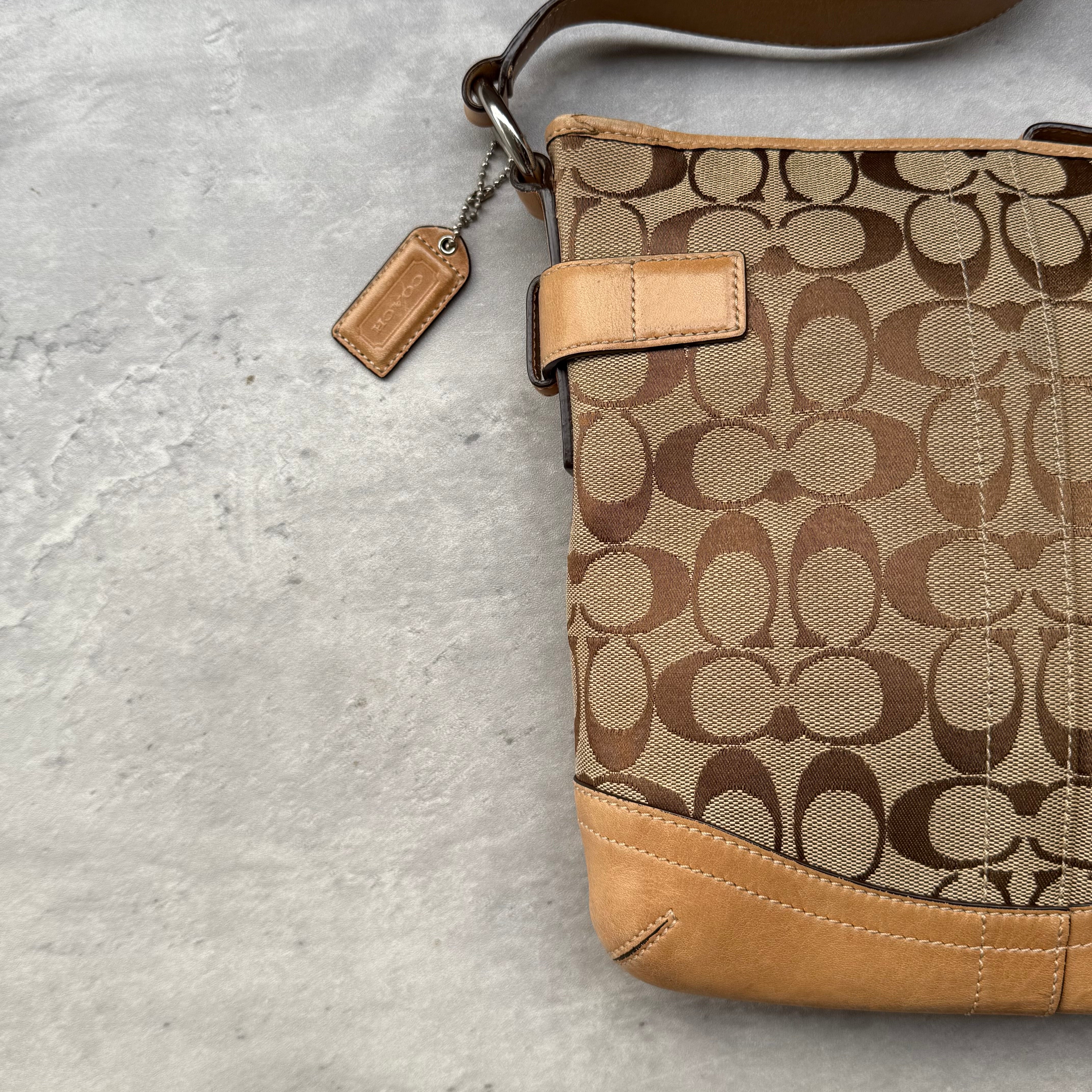 Coach Signature Canvas Crossbody Bag Beige/Tan