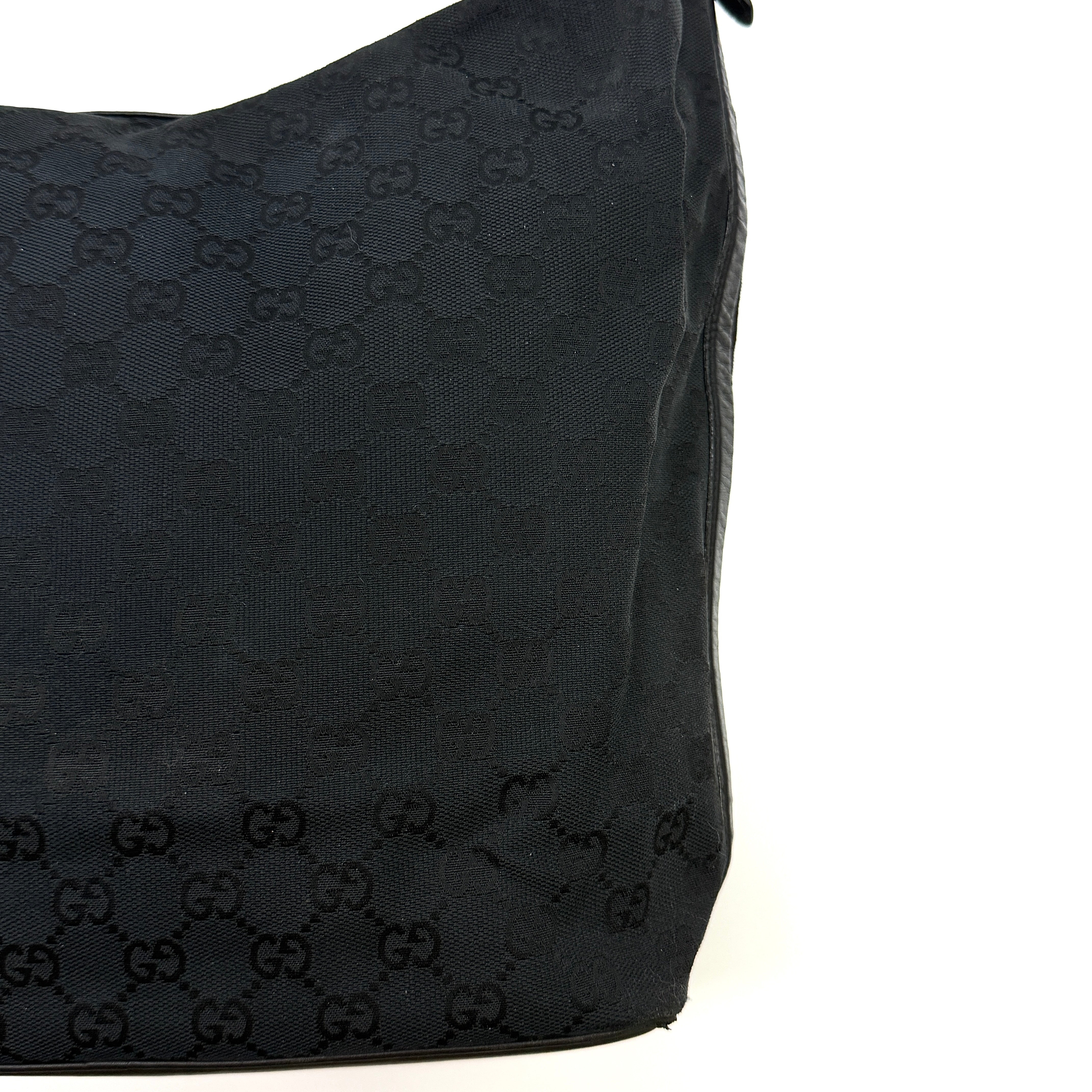 Gucci GG Monogram Hobo Shoulder Bag Black