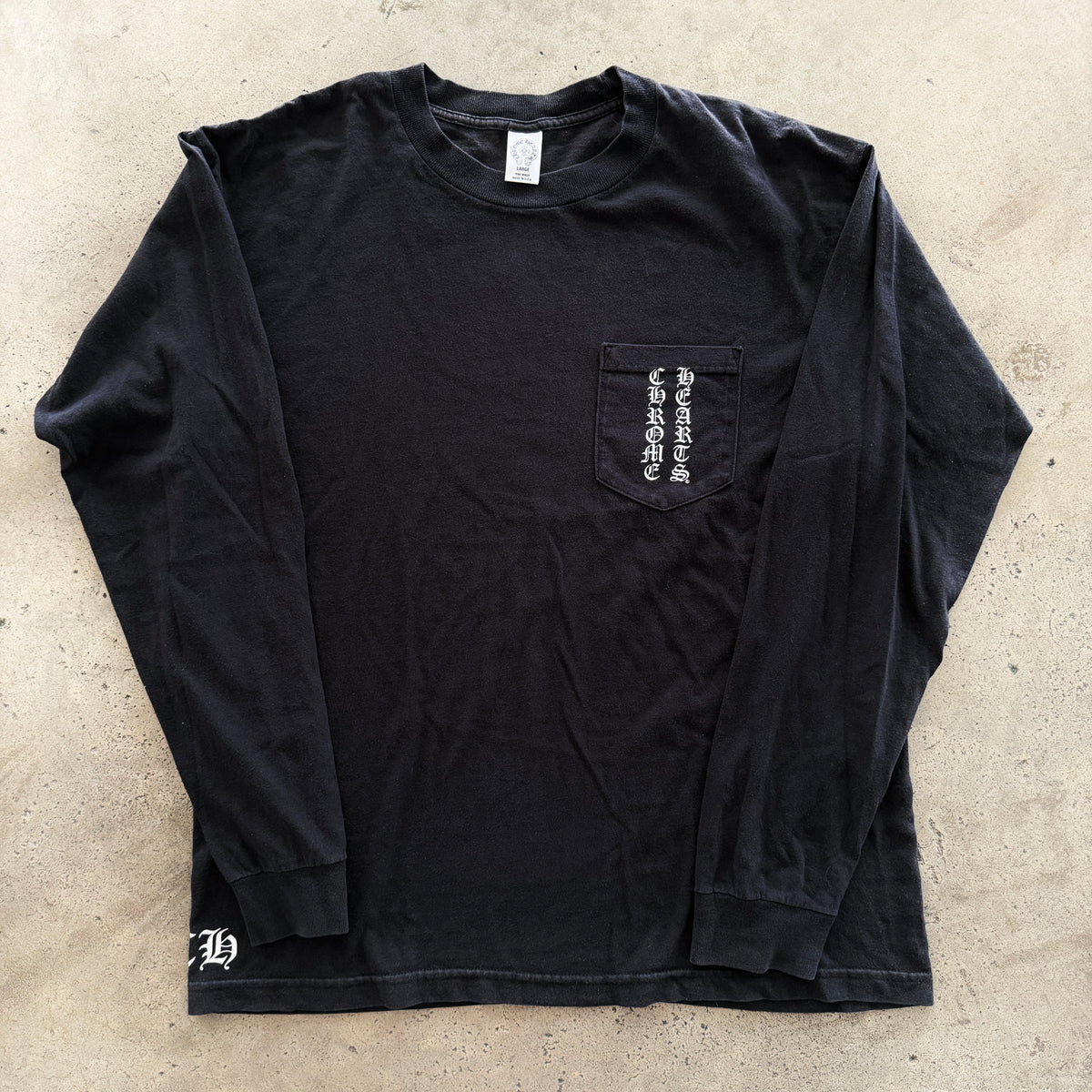 (L) Chrome Hearts Vertical Logo RS3 Cross Long Sleeve Black